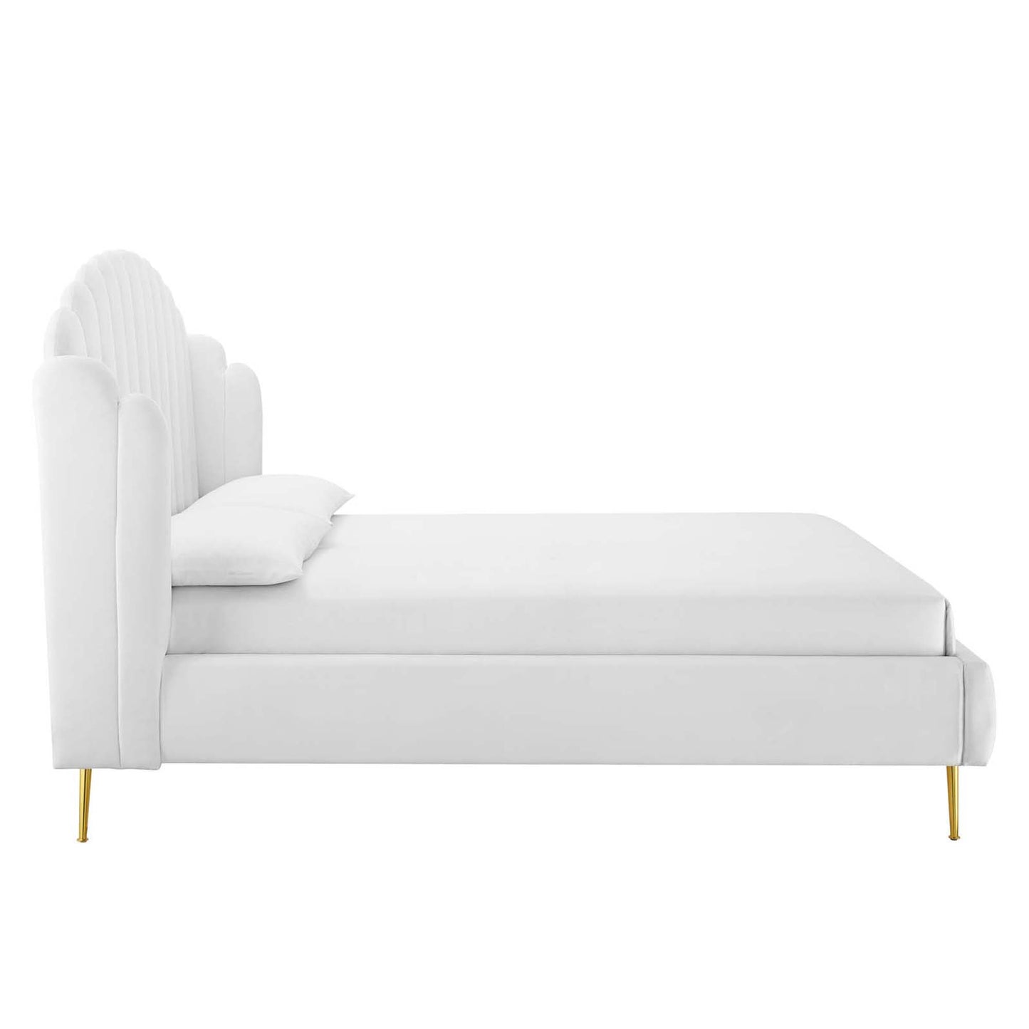 Lana Performance Velvet Queen Wingback Platform Bed