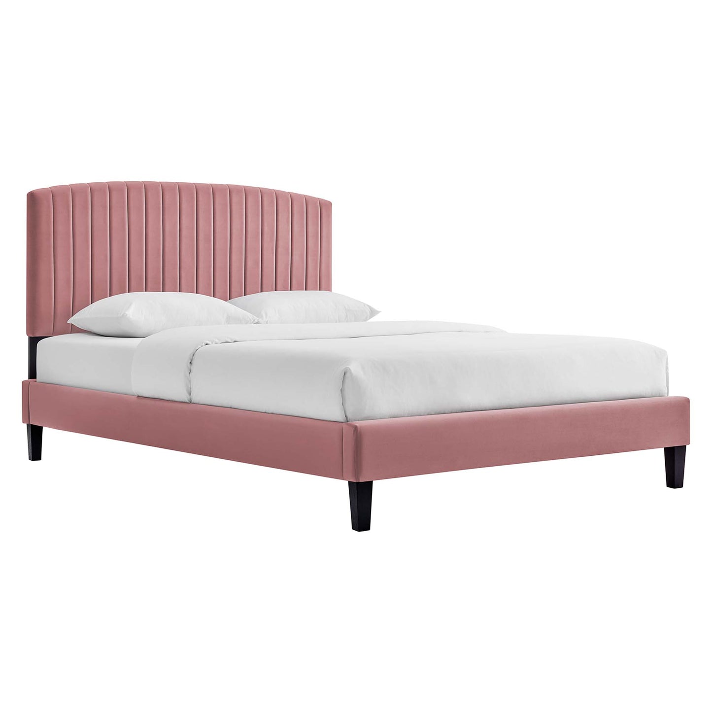 Alessi Performance Velvet Queen Platform Bed