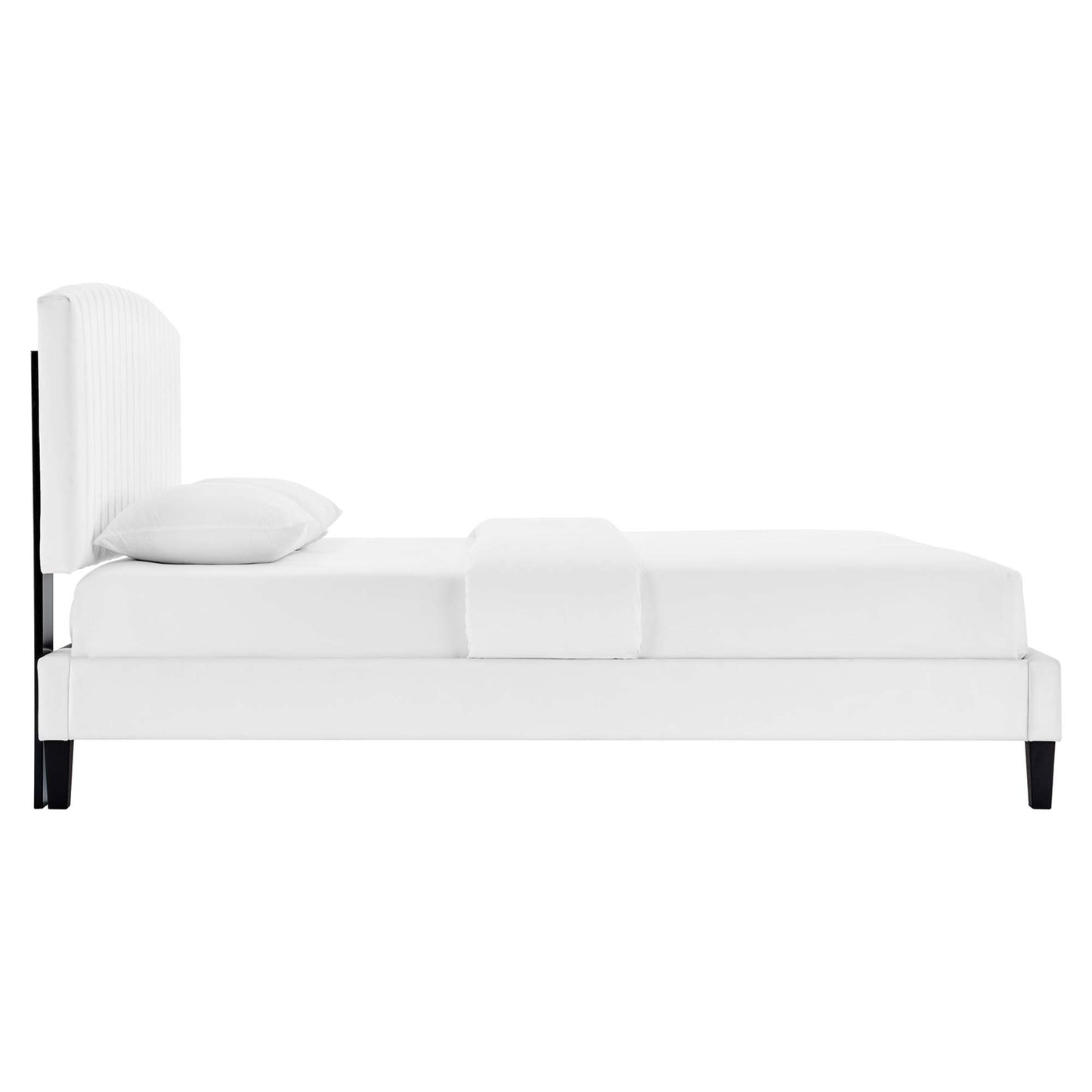 Alessi Performance Velvet Queen Platform Bed