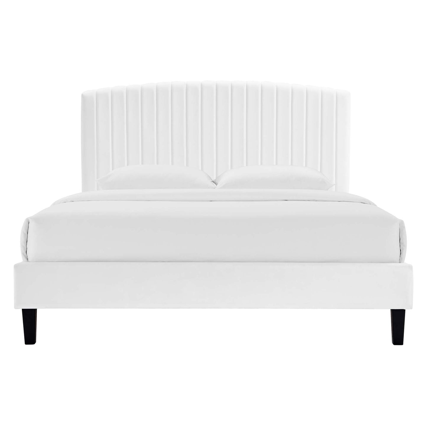 Alessi Performance Velvet Queen Platform Bed