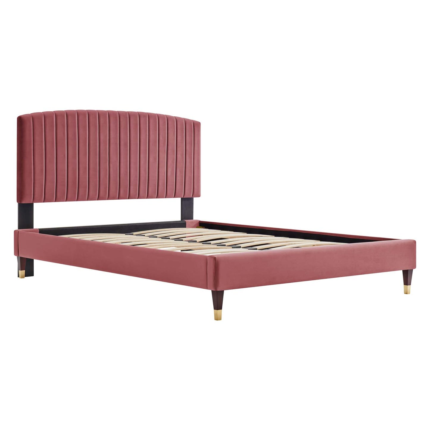 Alessi Performance Velvet Queen Platform Bed