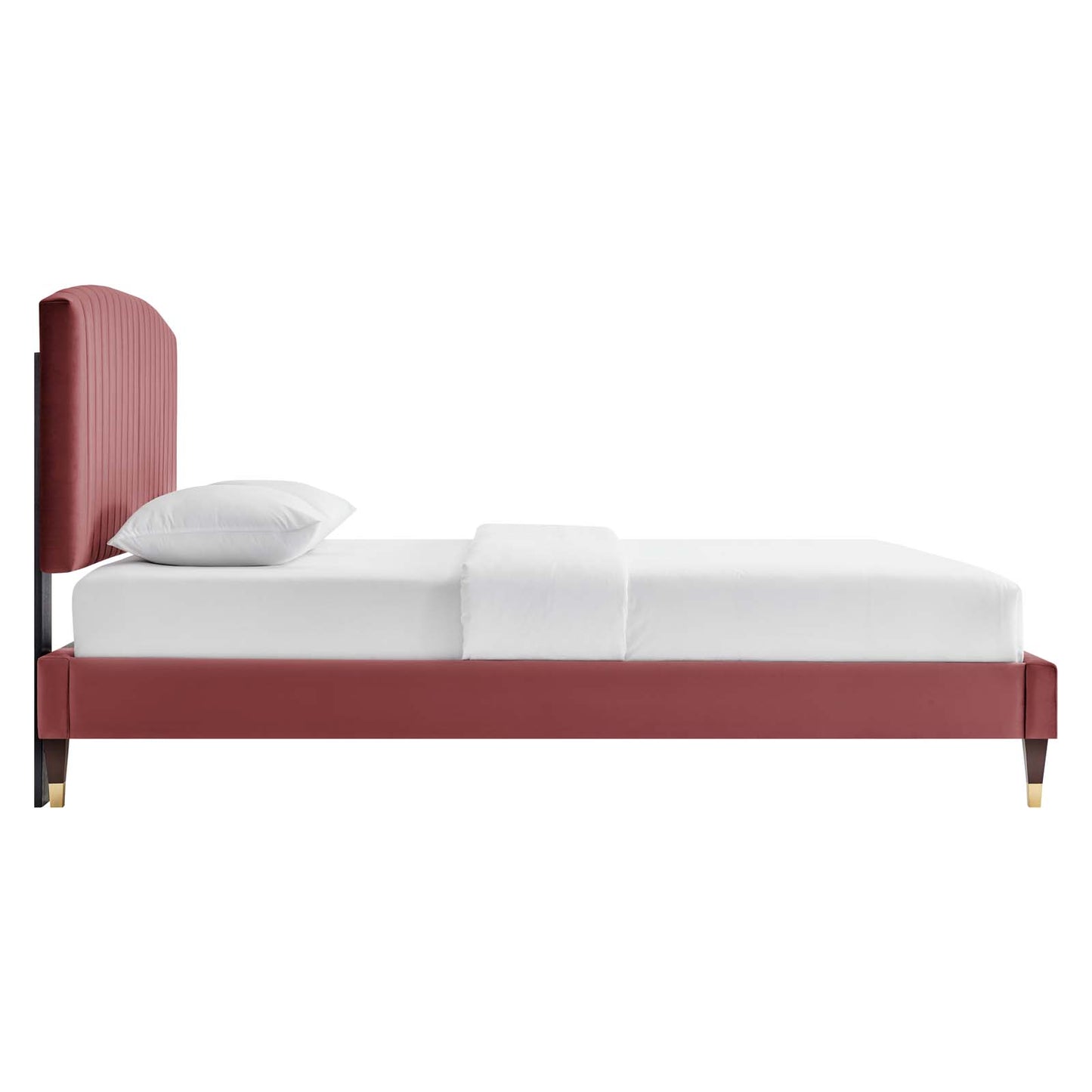 Alessi Performance Velvet Queen Platform Bed