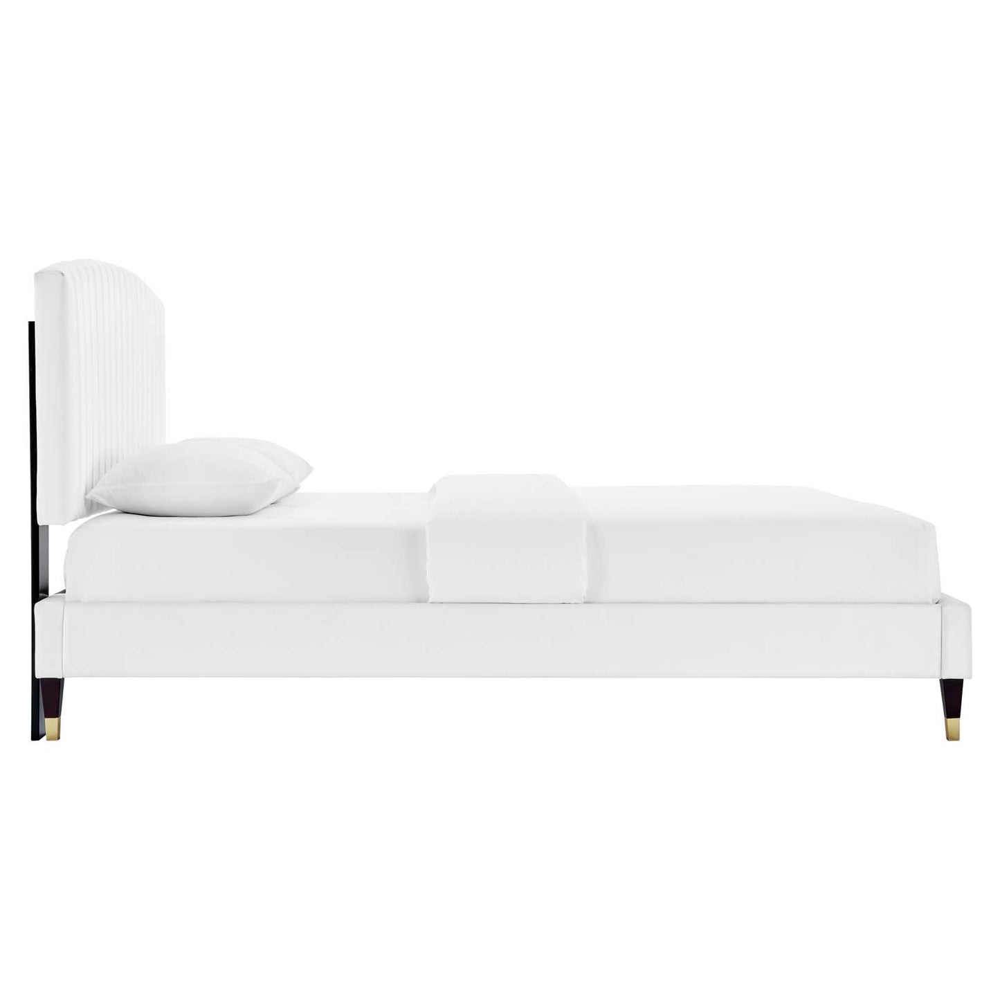 Alessi Performance Velvet Queen Platform Bed