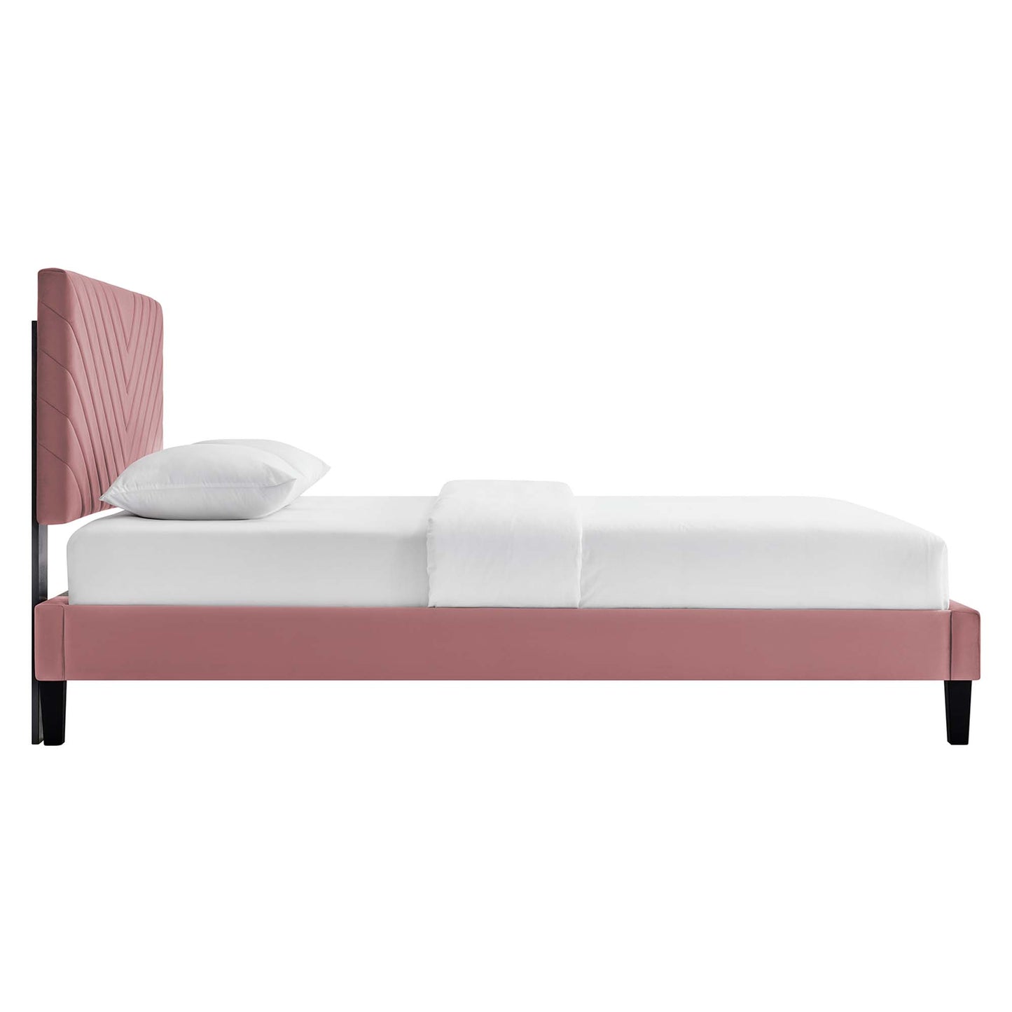 Roxanne Performance Velvet Queen Platform Bed