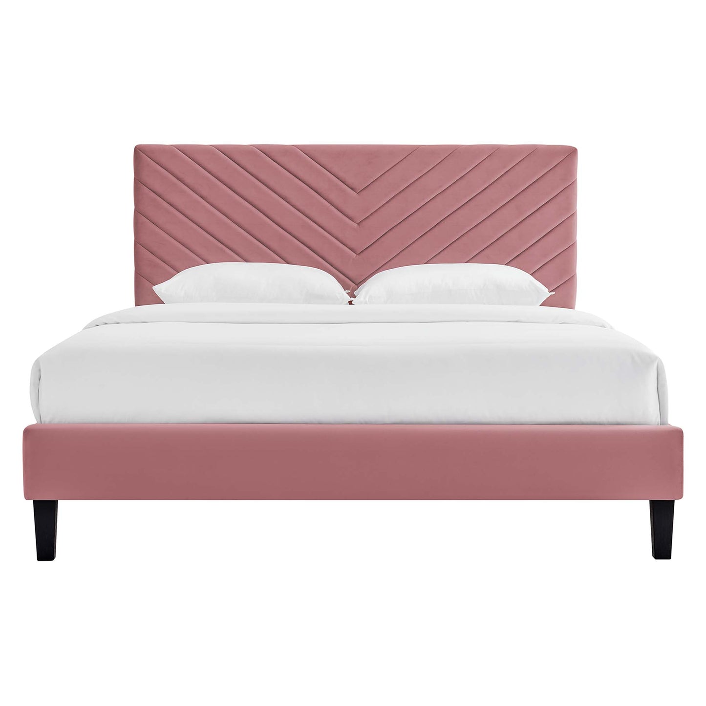 Roxanne Performance Velvet Queen Platform Bed