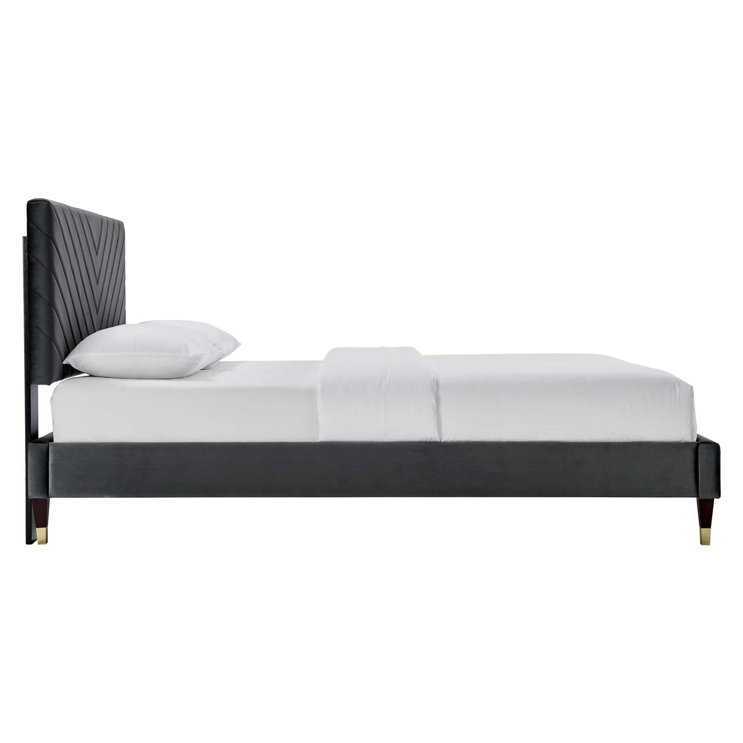 Roxanne Performance Velvet Queen Platform Bed