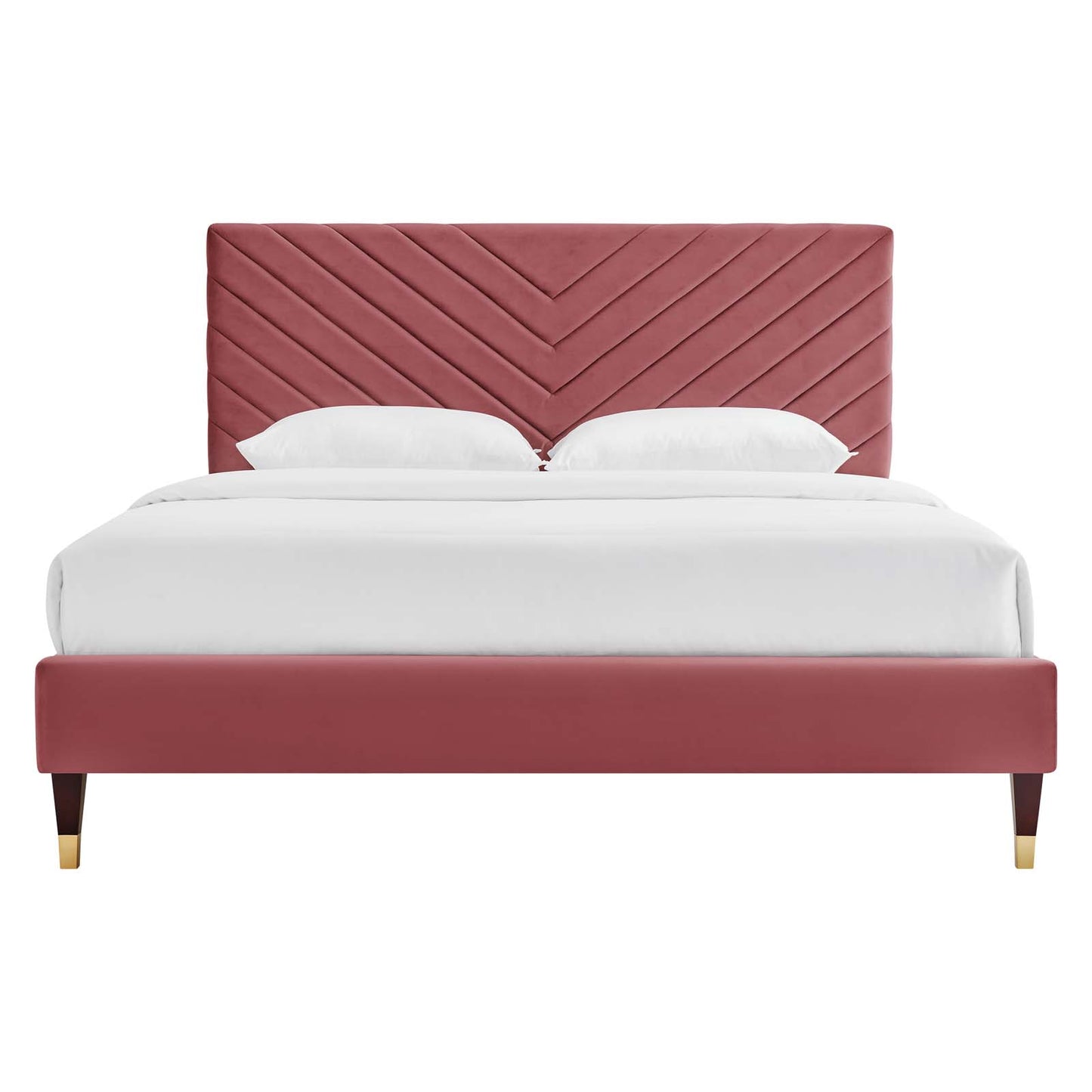 Roxanne Performance Velvet Queen Platform Bed