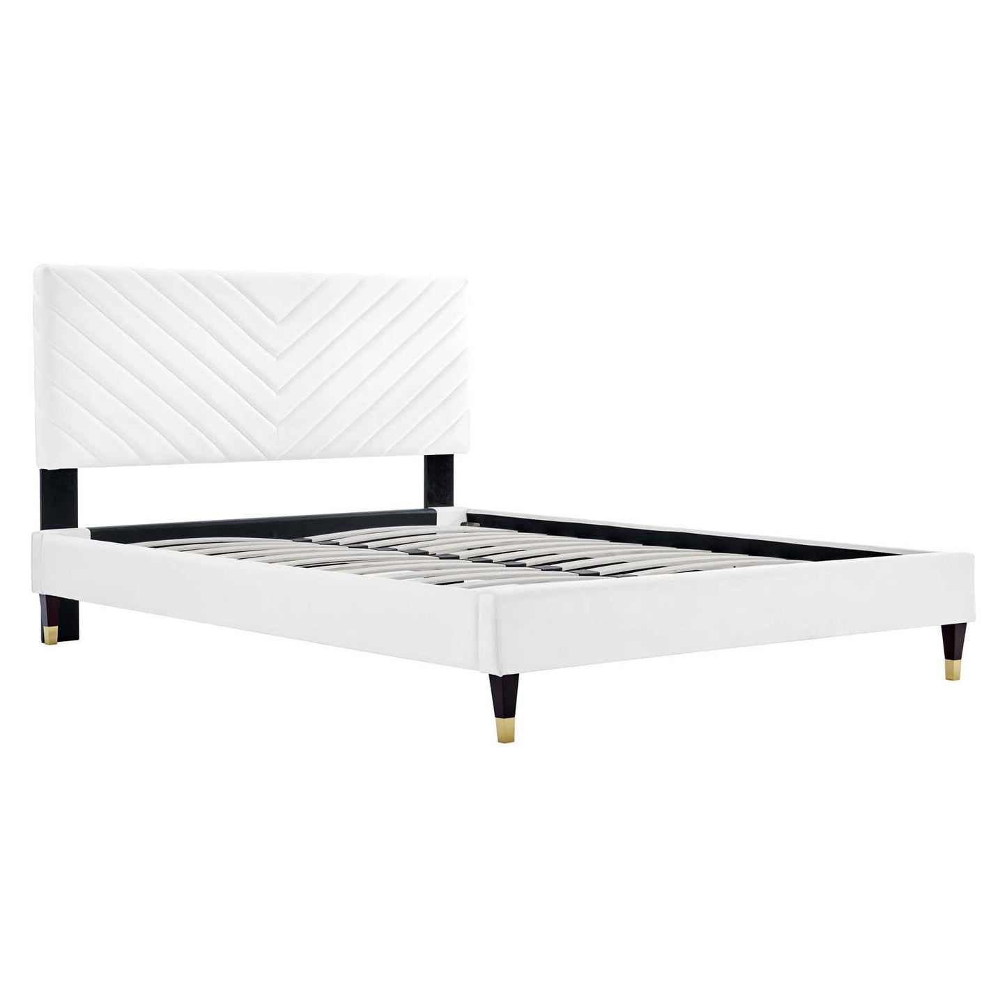 Roxanne Performance Velvet Queen Platform Bed