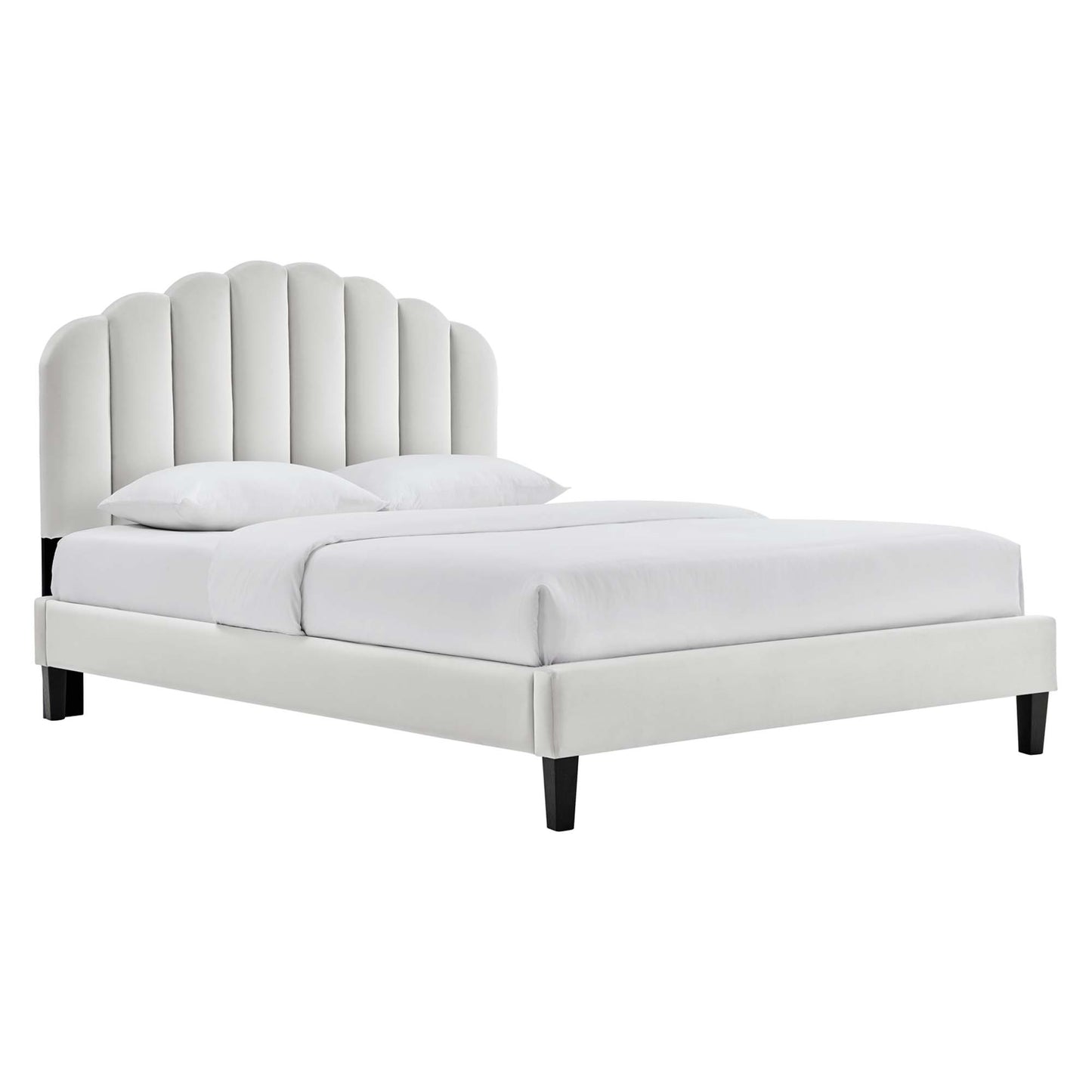 Daisy Performance Velvet Queen Platform Bed