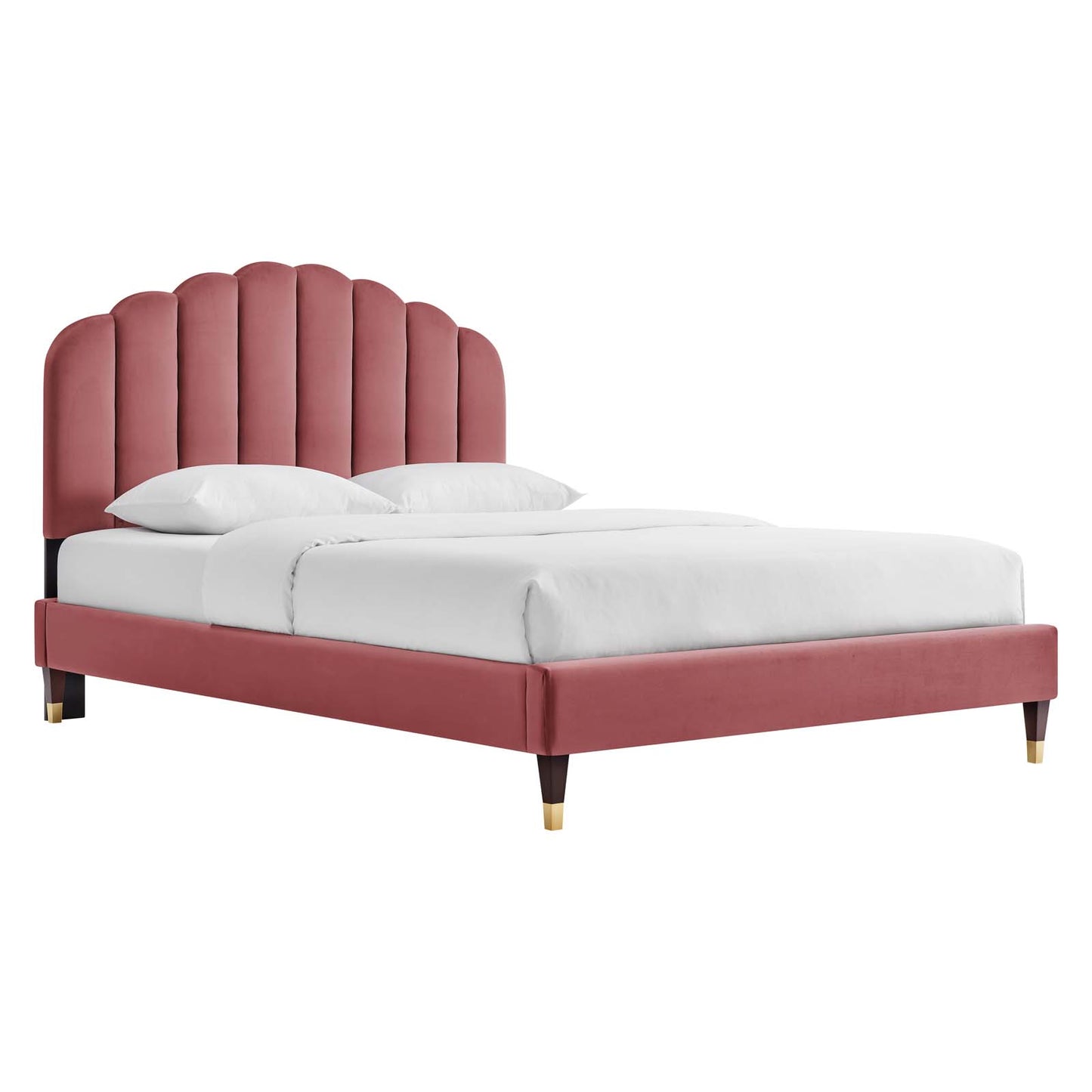 Daisy Performance Velvet Queen Platform Bed