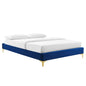 Sutton Performance Velvet Full Bed Frame