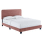 Cama tamaño queen con mechones de terciopelo de alto rendimiento Celine Channel de Modway