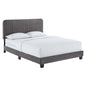 Cama tamaño queen con mechones de terciopelo de alto rendimiento Celine Channel de Modway