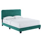 Cama tamaño queen con mechones de terciopelo de alto rendimiento Celine Channel de Modway