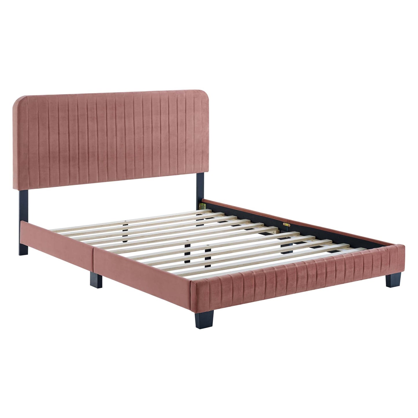 Celine Channel Tufted Performance Velvet Queen Platform Bed