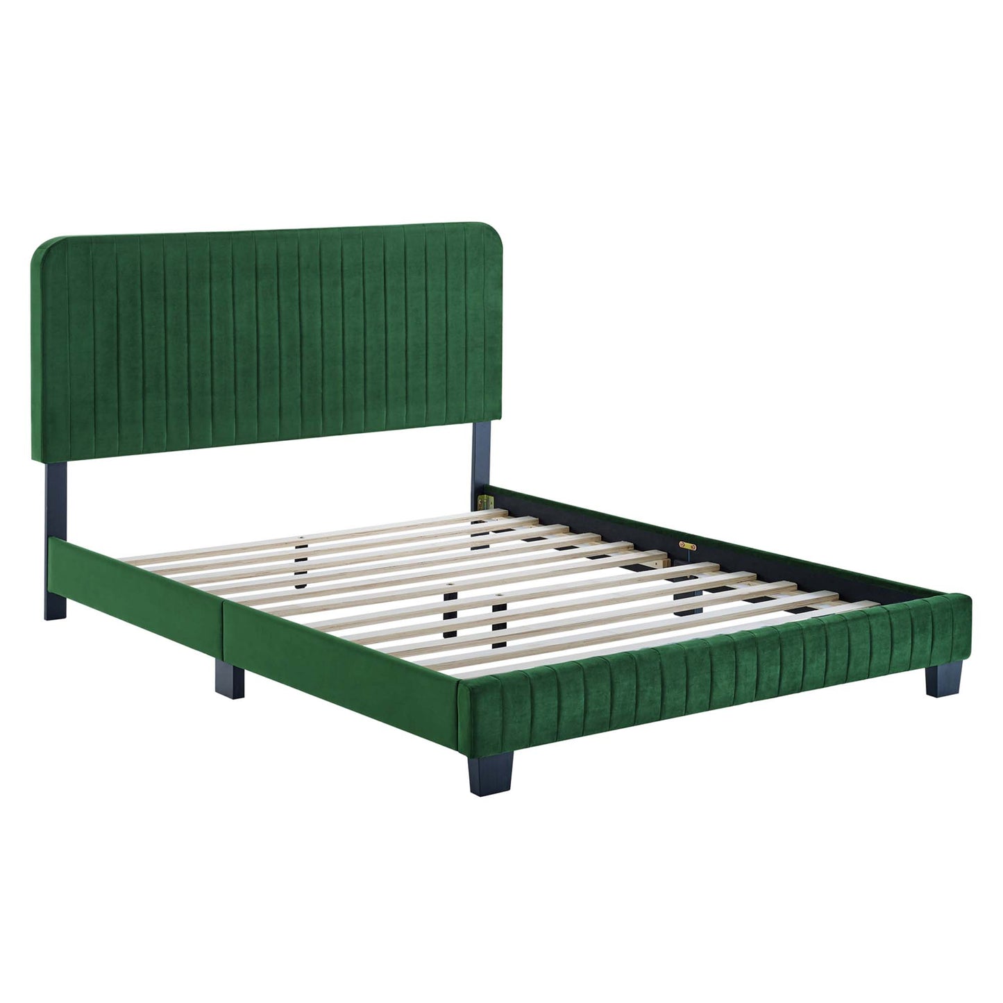 Celine Channel Tufted Performance Velvet Full Platform Bed