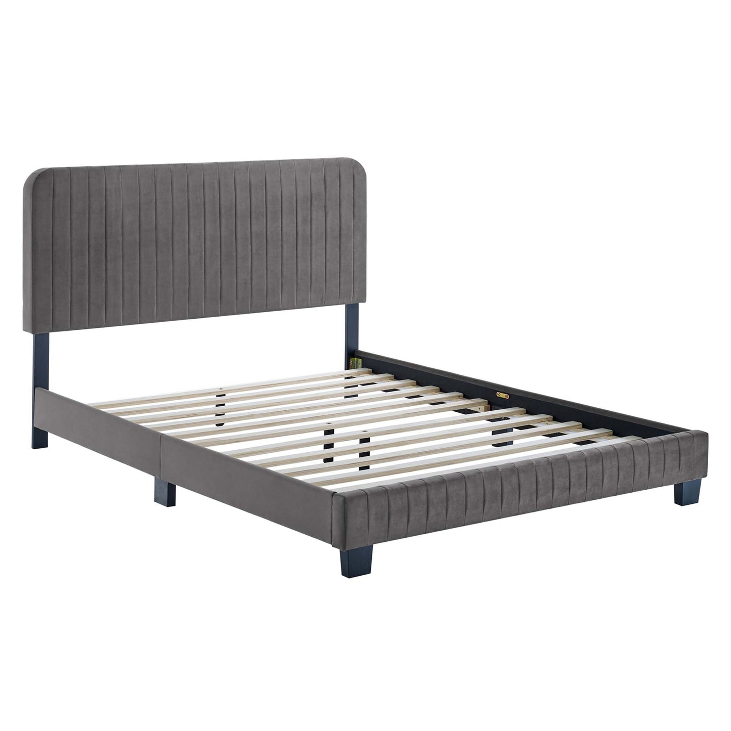 Celine Channel Tufted Performance Velvet Twin Platform Bed