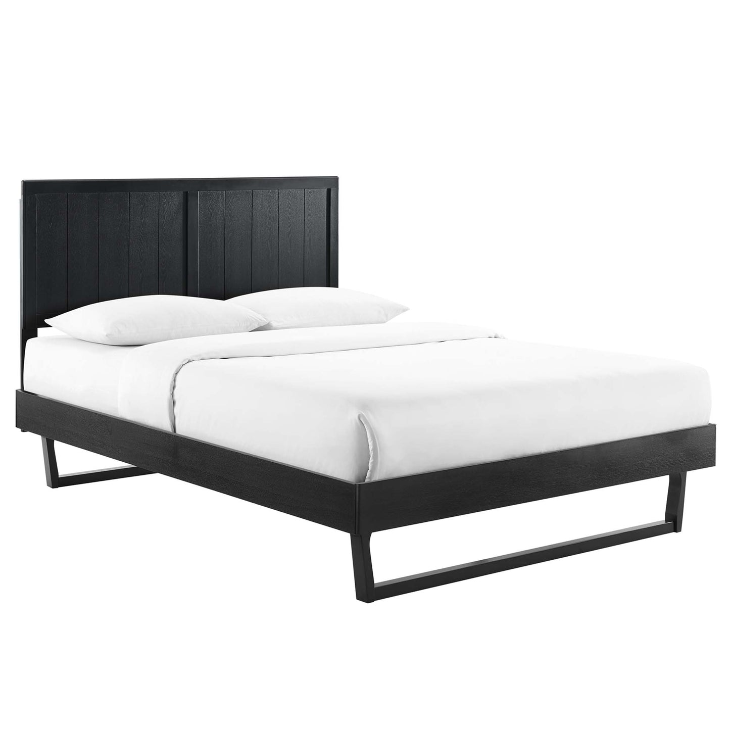 Alana Wood Queen Platform Bed With Angular Frame