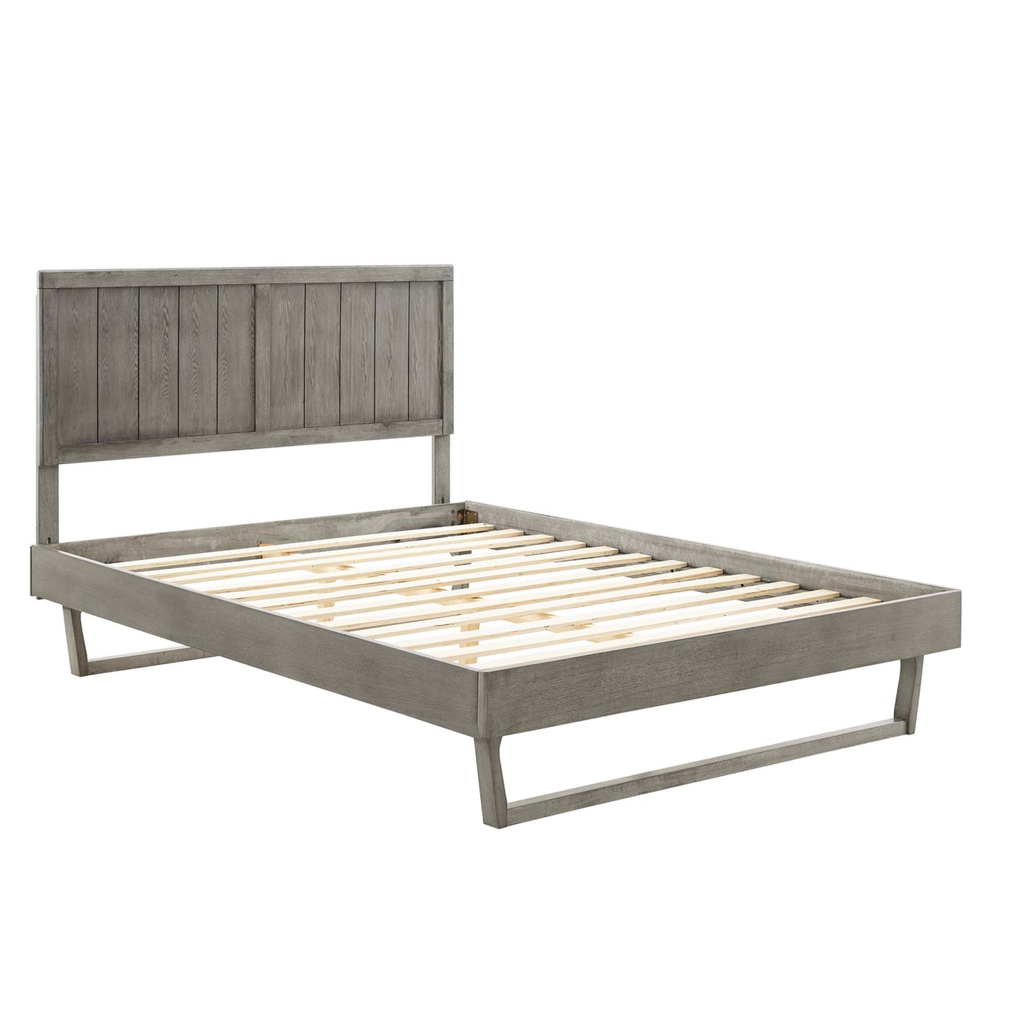 Alana Wood Queen Platform Bed With Angular Frame