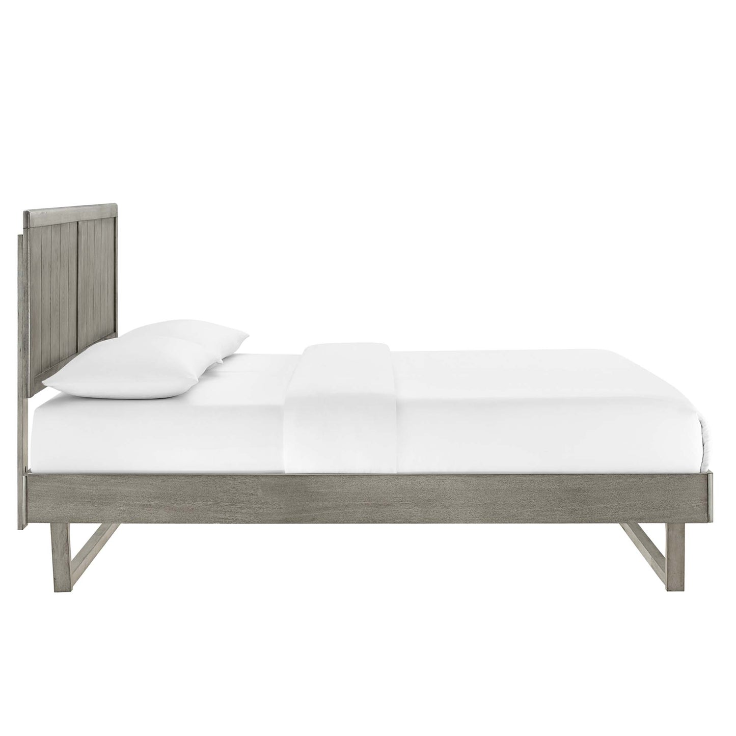 Alana Wood Queen Platform Bed With Angular Frame