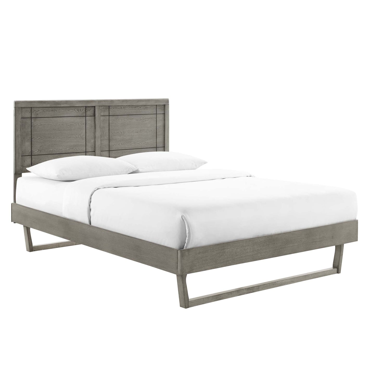 Cama Queen con plataforma de madera Marlee y estructura angular de Modway