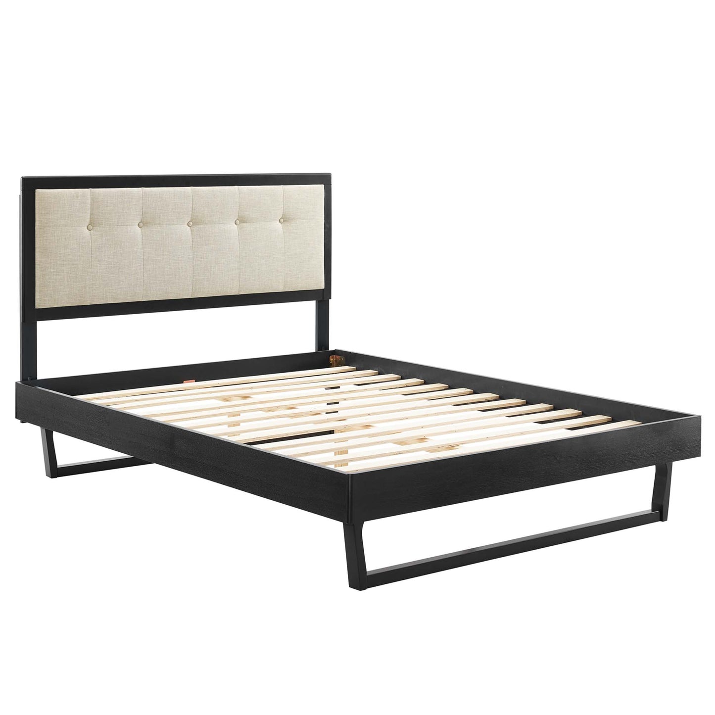 Willow Wood Queen Platform Bed With Angular Frame