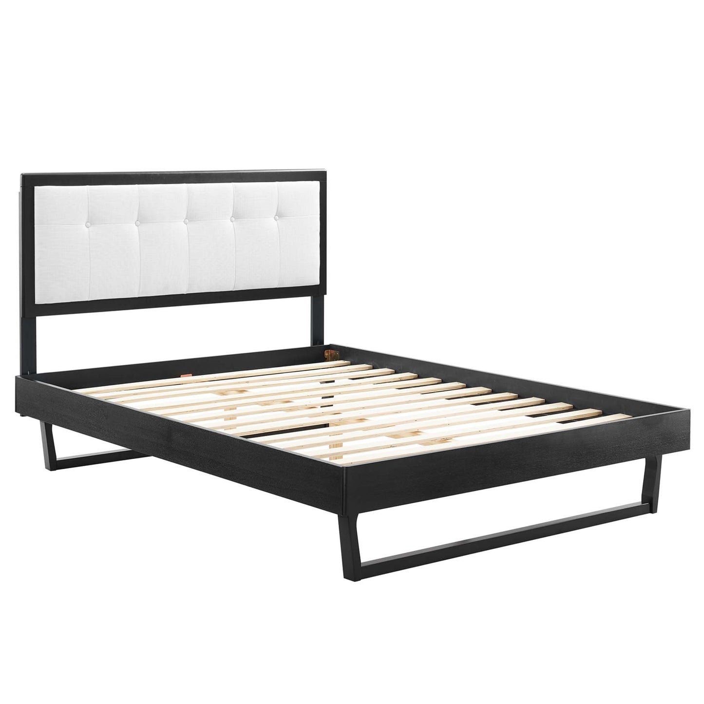 Willow Wood Queen Platform Bed With Angular Frame