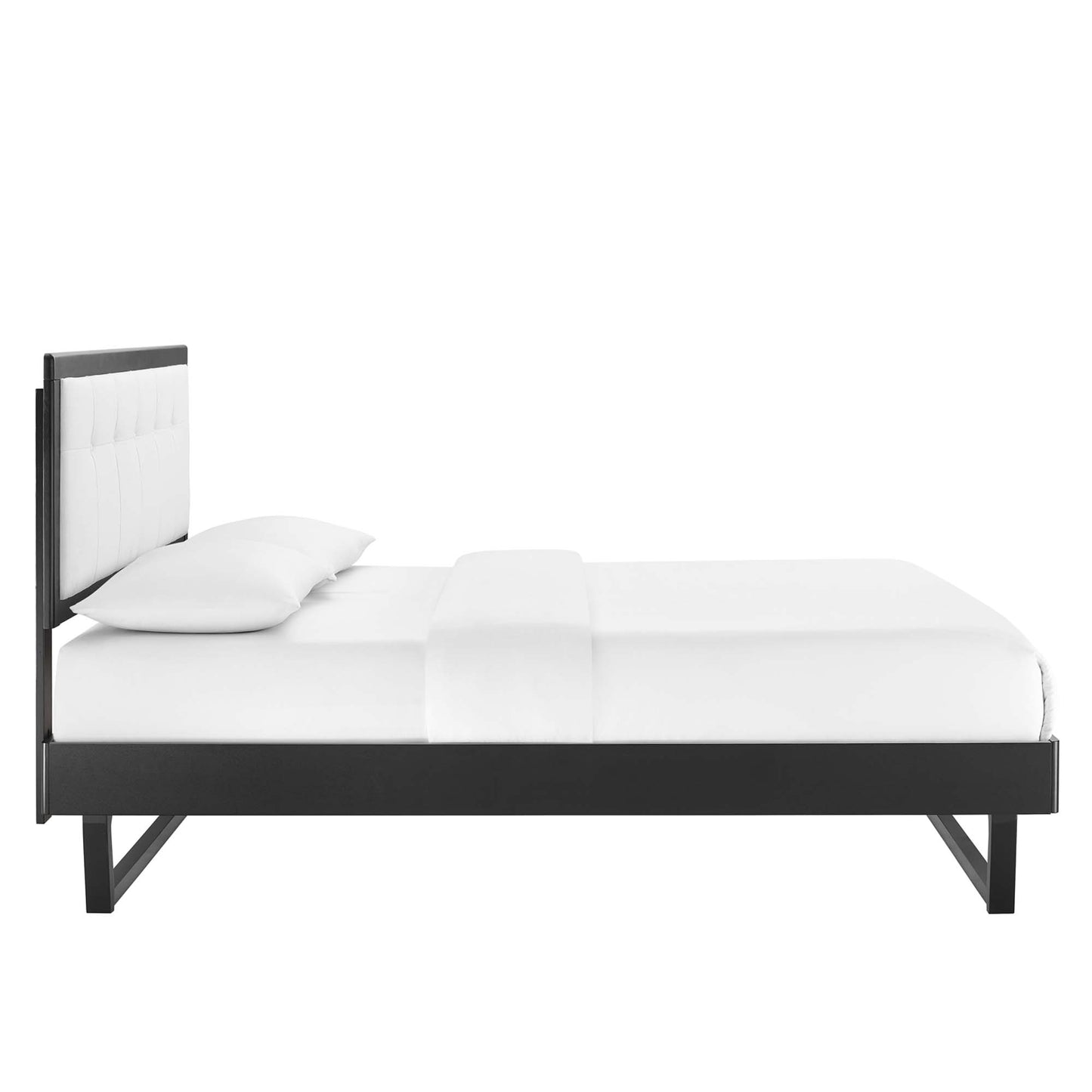 Willow Wood Queen Platform Bed With Angular Frame