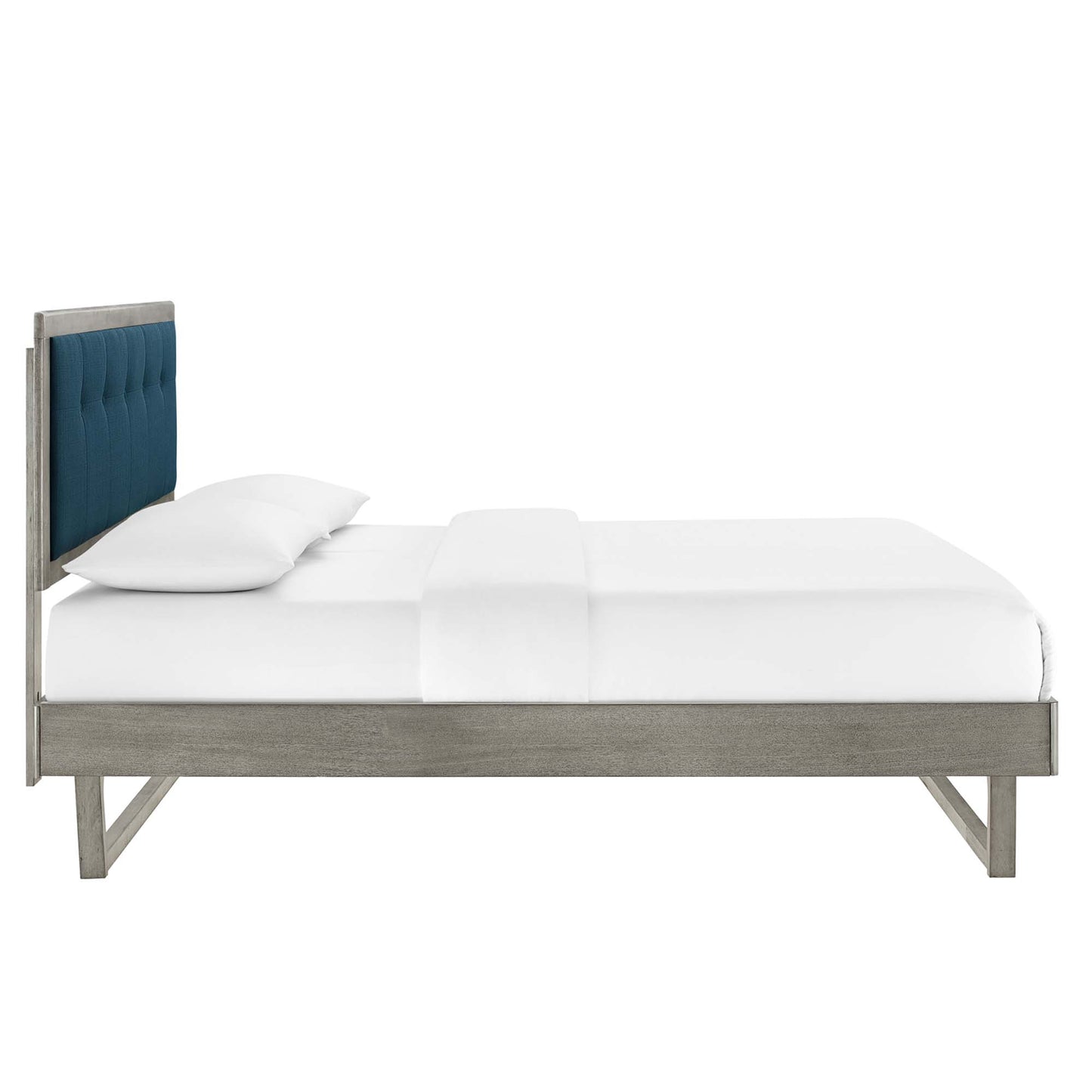 Willow Wood Queen Platform Bed With Angular Frame