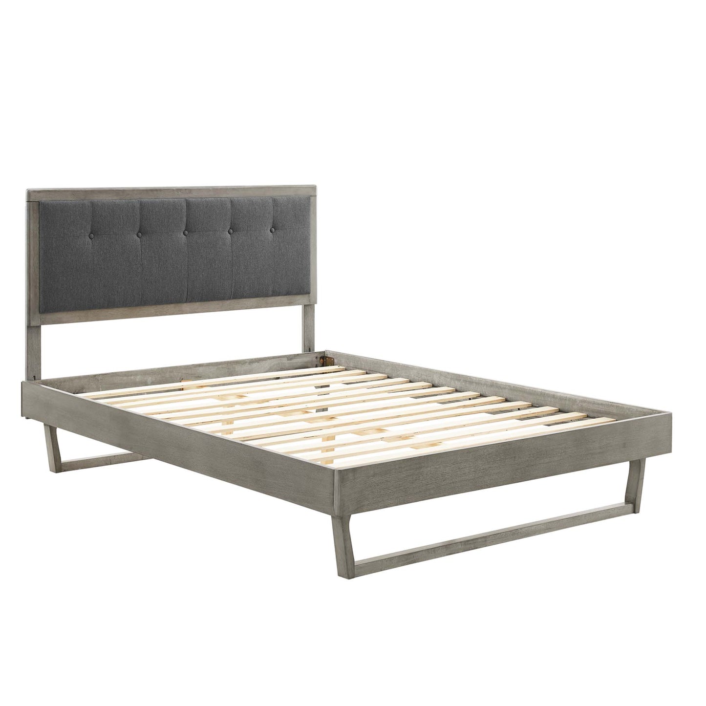 Willow Wood Queen Platform Bed With Angular Frame