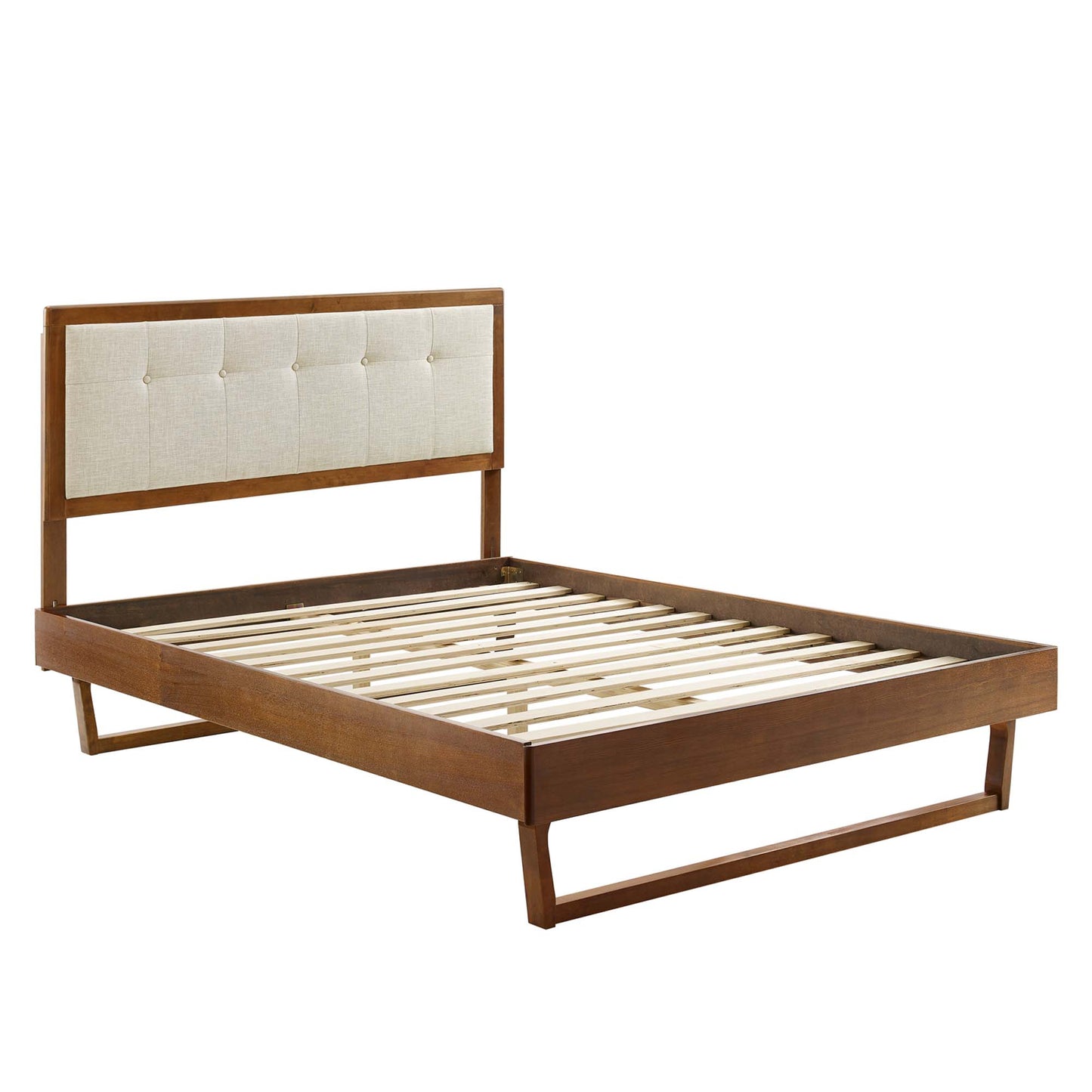 Willow Wood Queen Platform Bed With Angular Frame