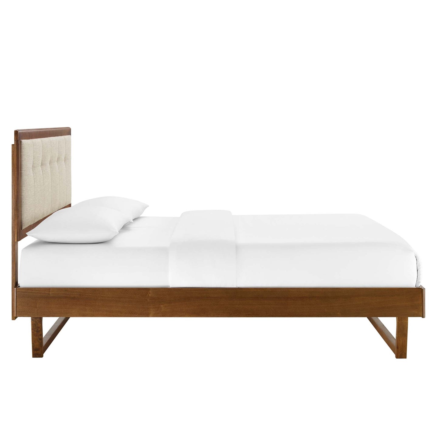 Willow Wood Queen Platform Bed With Angular Frame