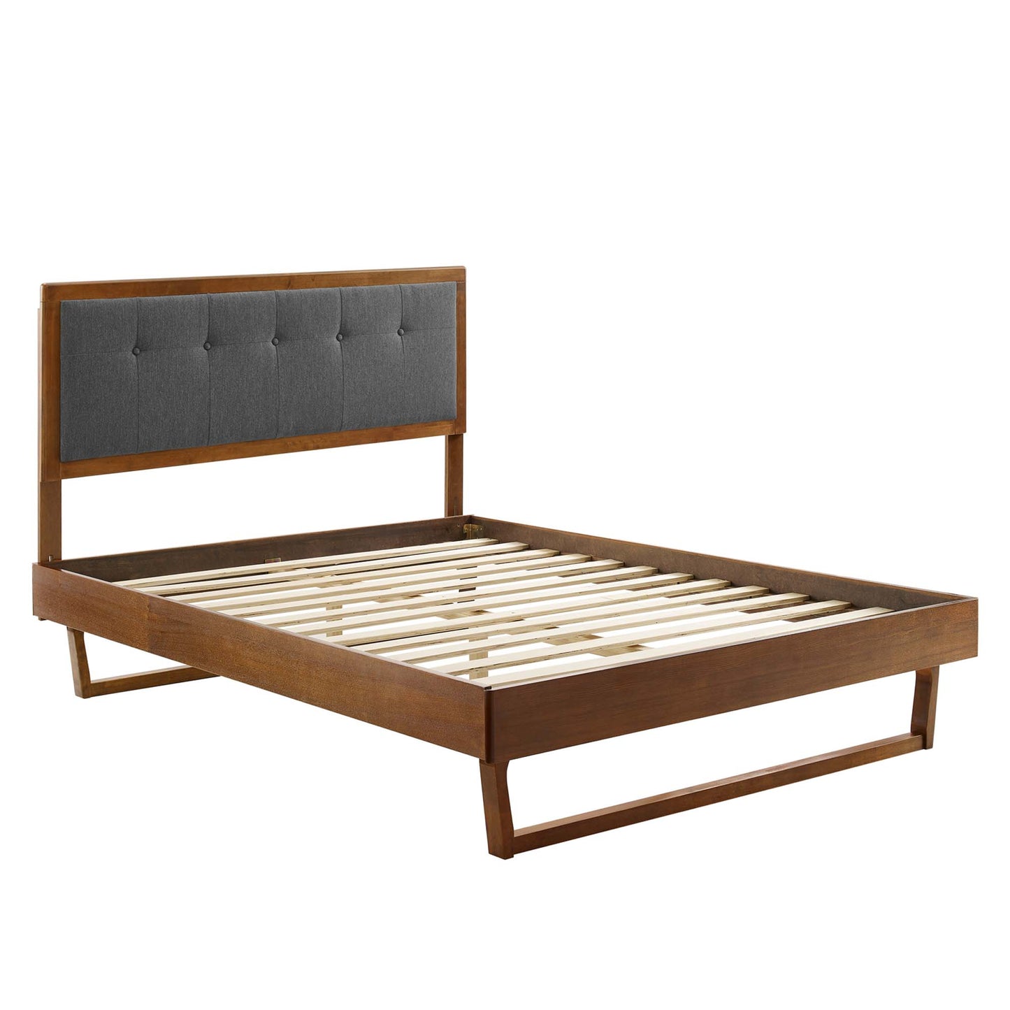 Willow Wood Queen Platform Bed With Angular Frame