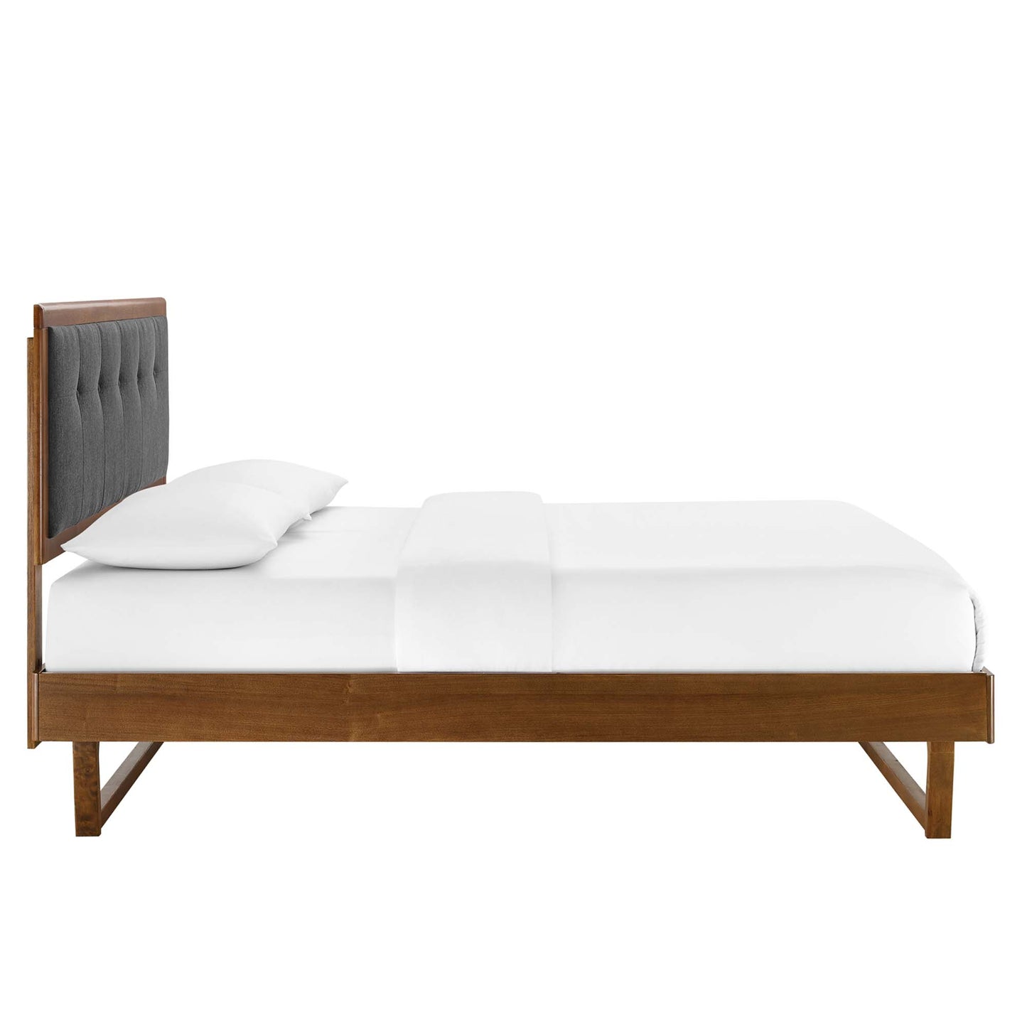 Willow Wood Queen Platform Bed With Angular Frame