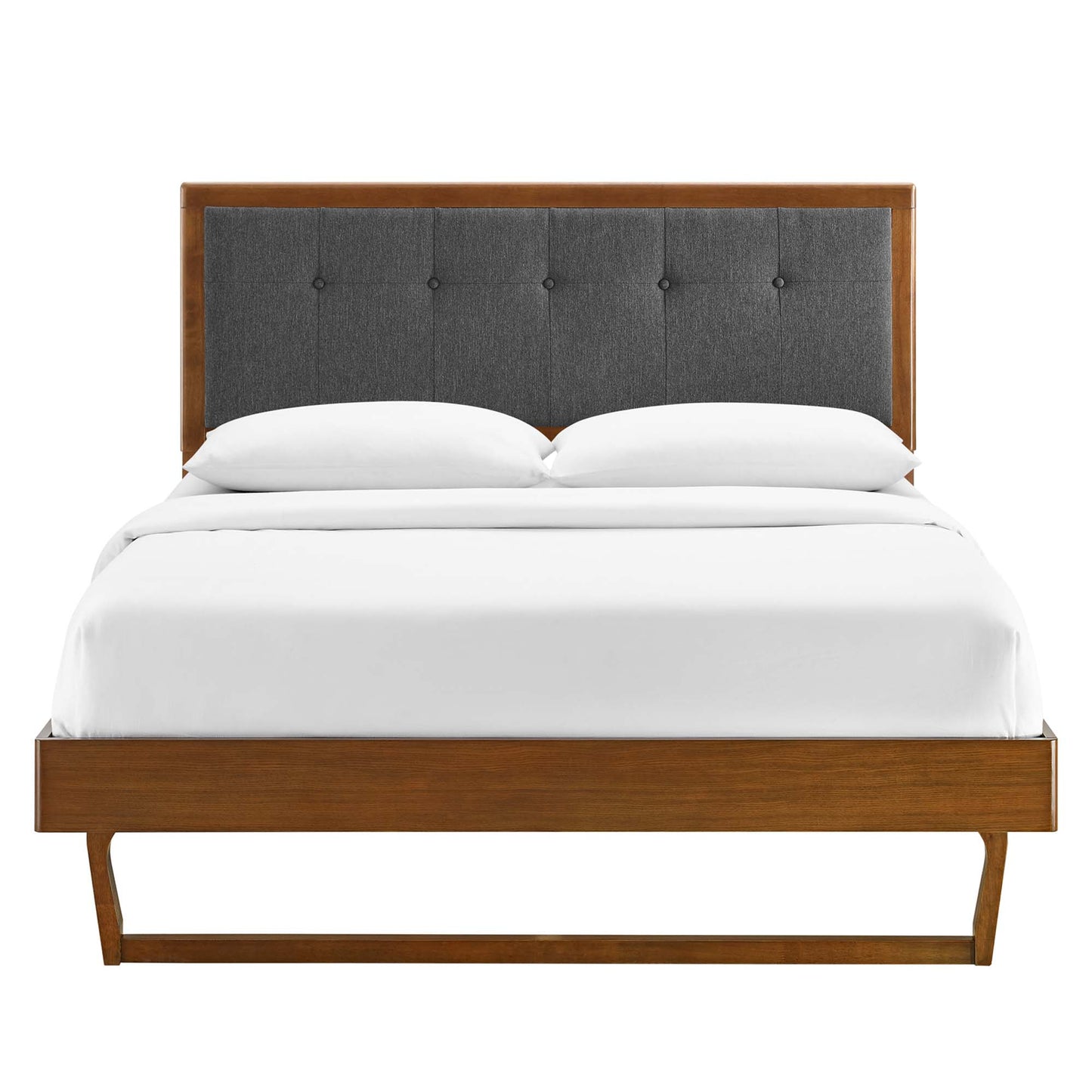 Willow Wood Queen Platform Bed With Angular Frame