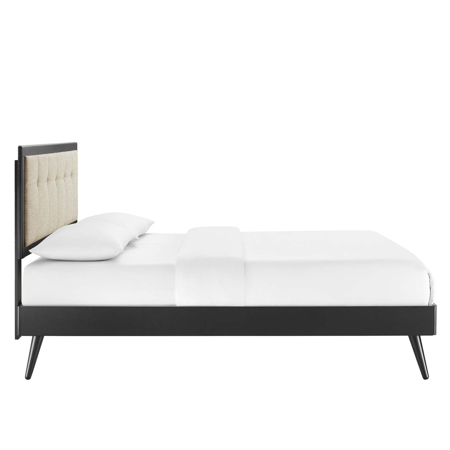 Willow Wood Queen Platform Bed With Splayed Legs