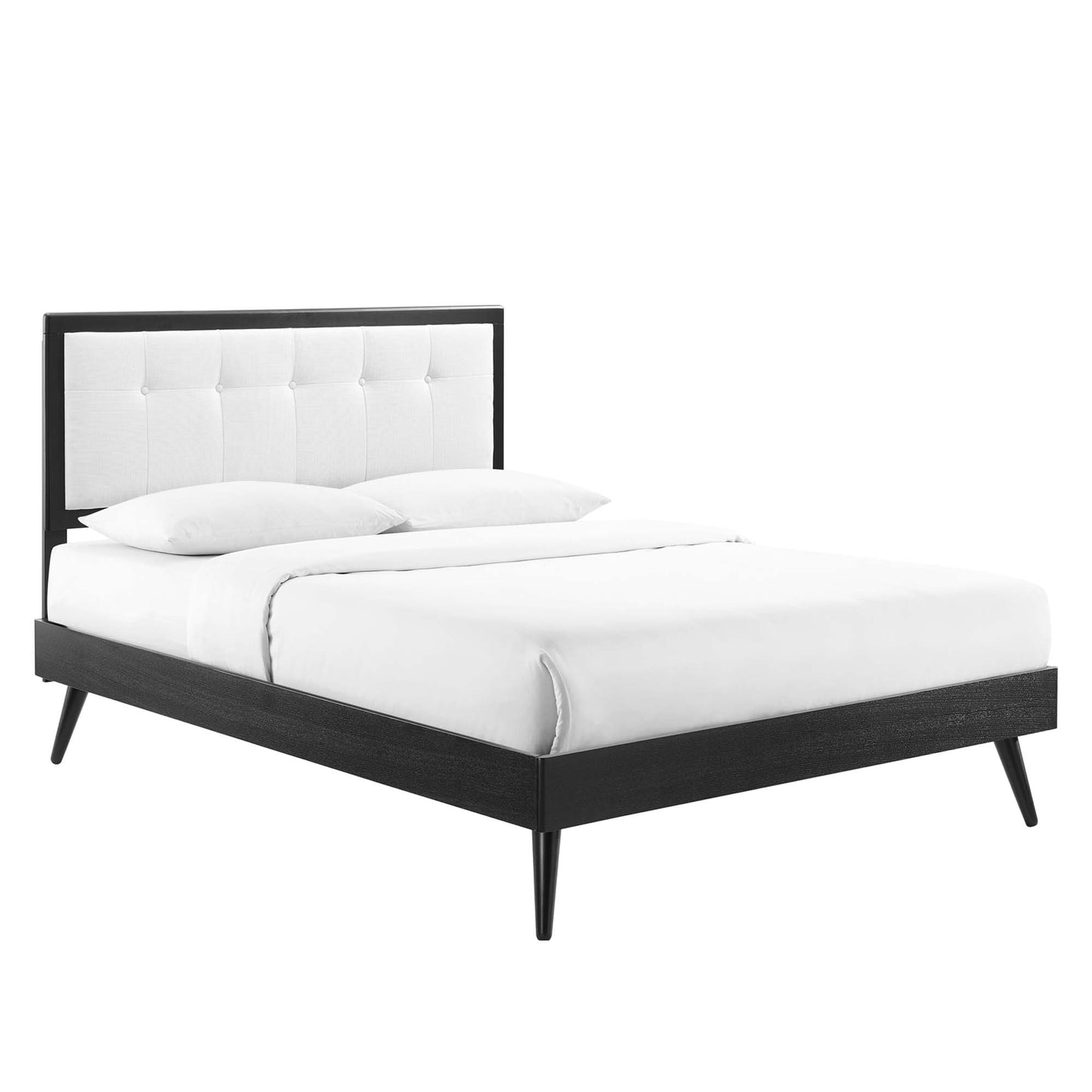 Willow Wood Queen Platform Bed With Splayed Legs