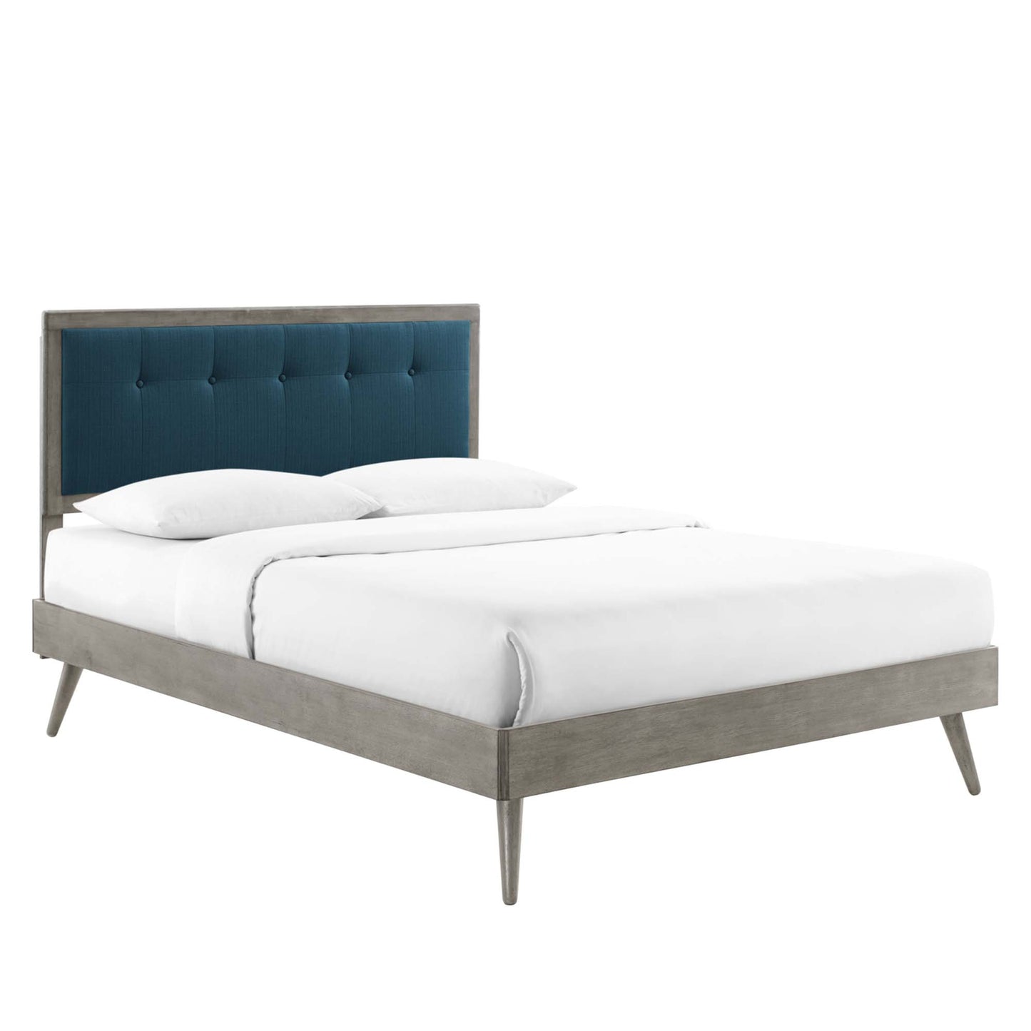 Willow Wood Queen Platform Bed With Splayed Legs