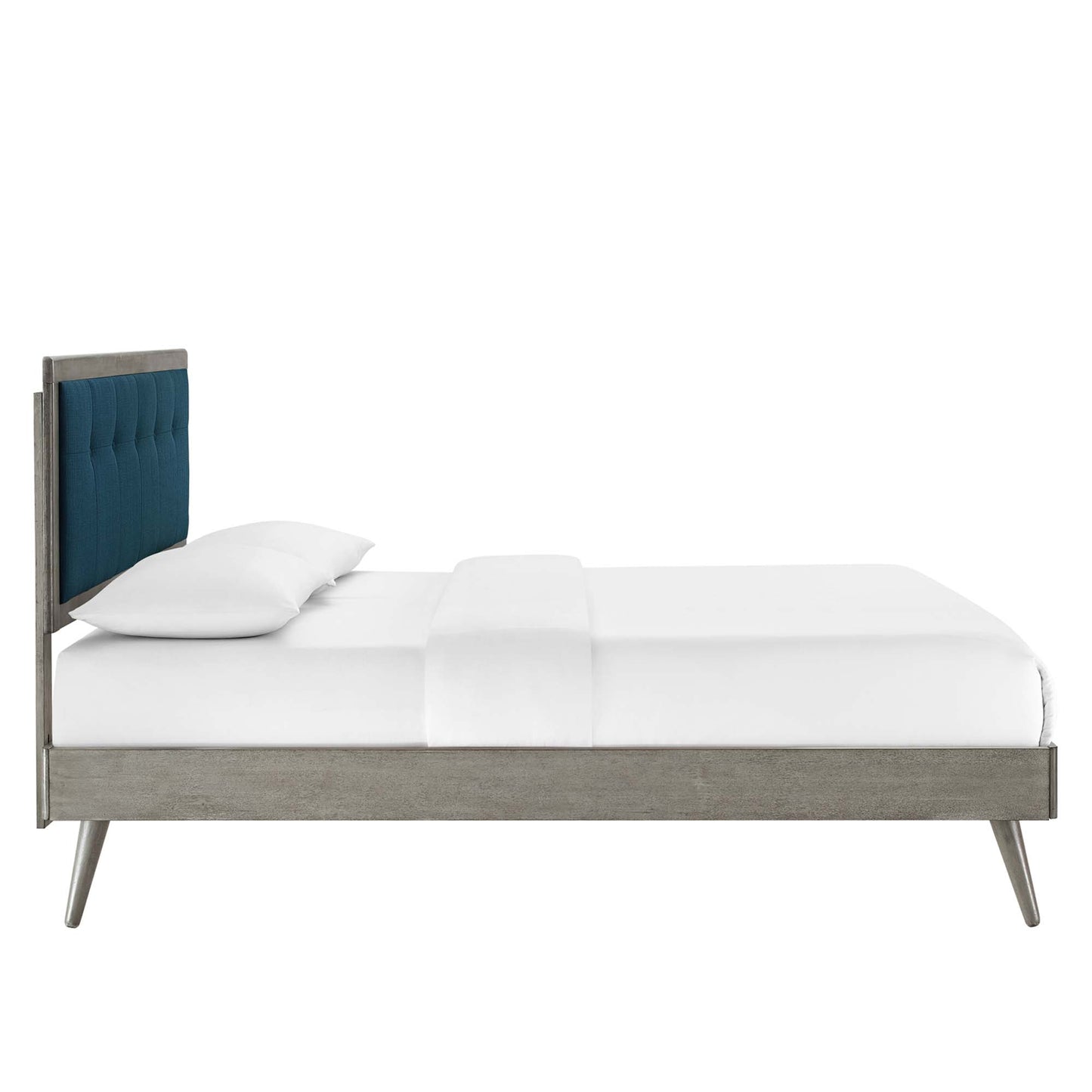 Willow Wood Queen Platform Bed With Splayed Legs