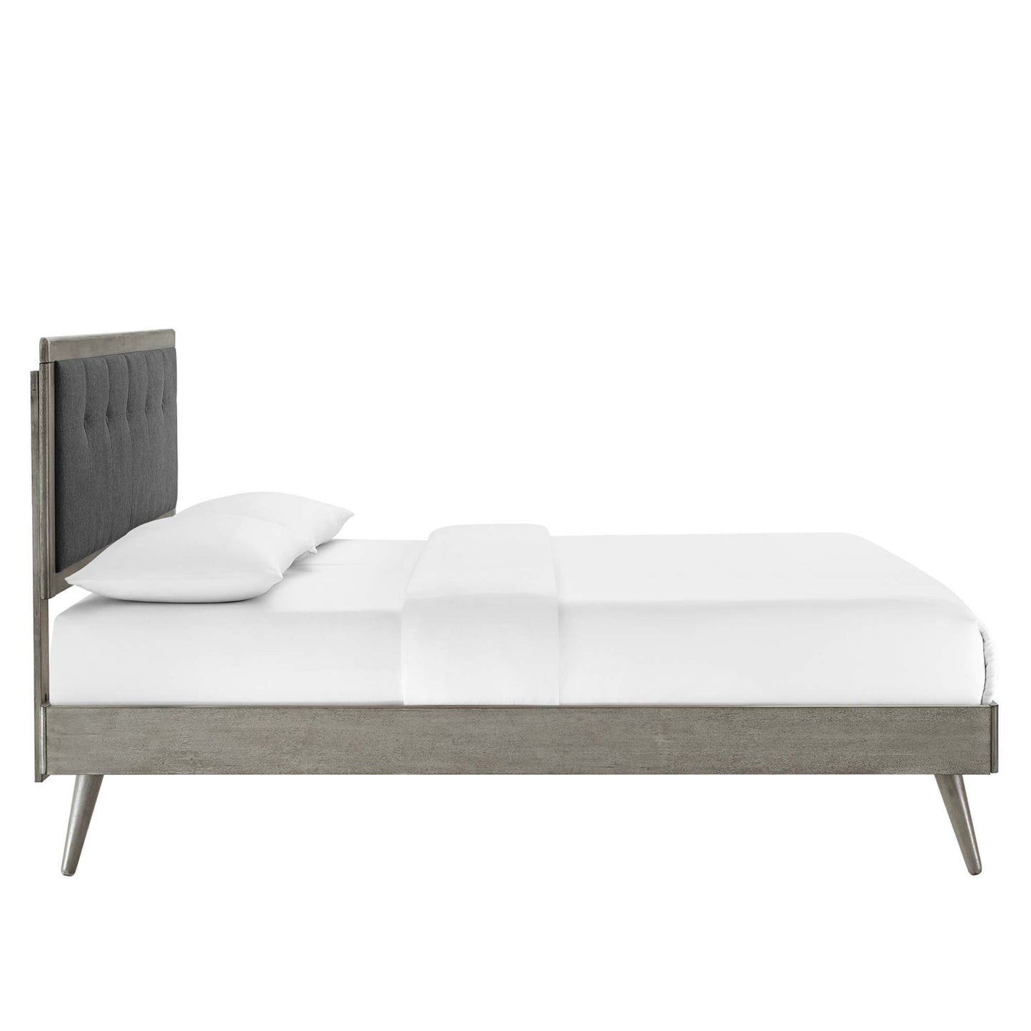 Willow Wood Queen Platform Bed With Splayed Legs