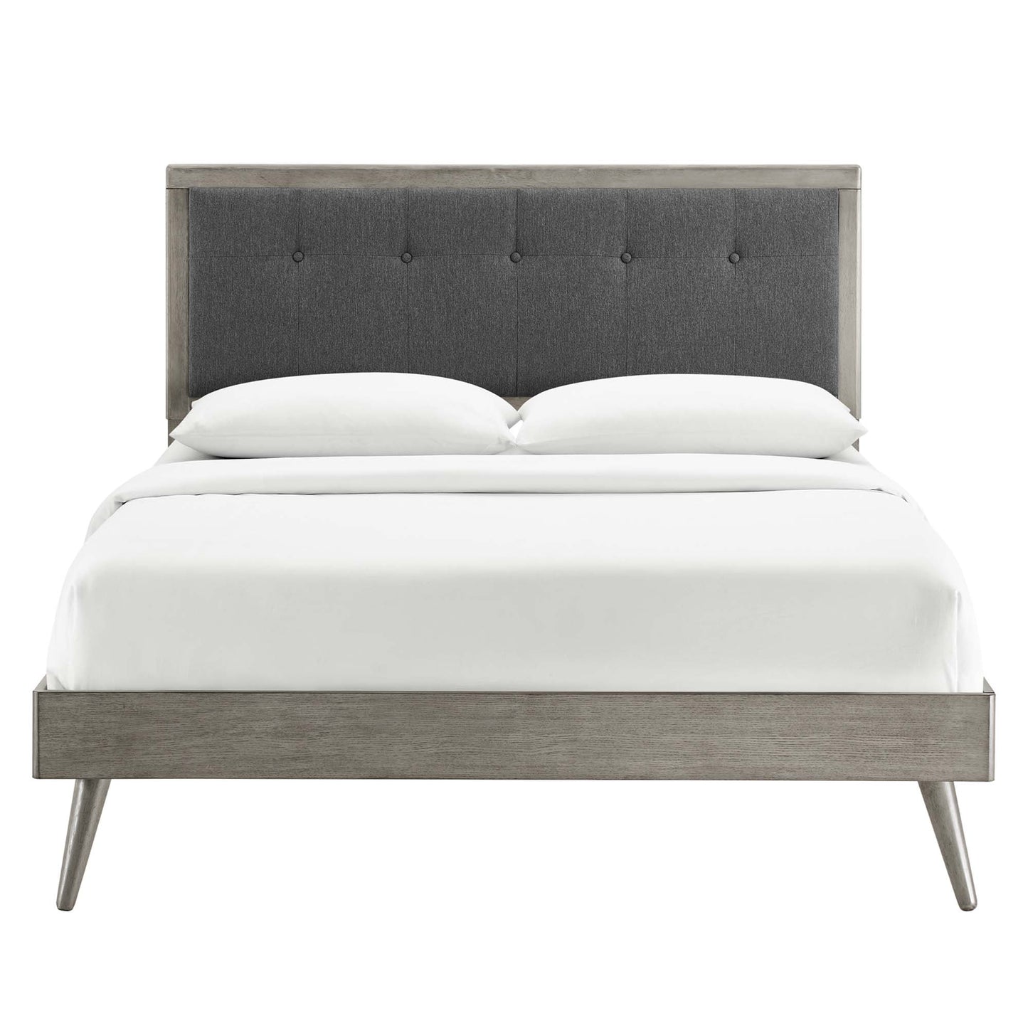 Willow Wood Queen Platform Bed With Splayed Legs