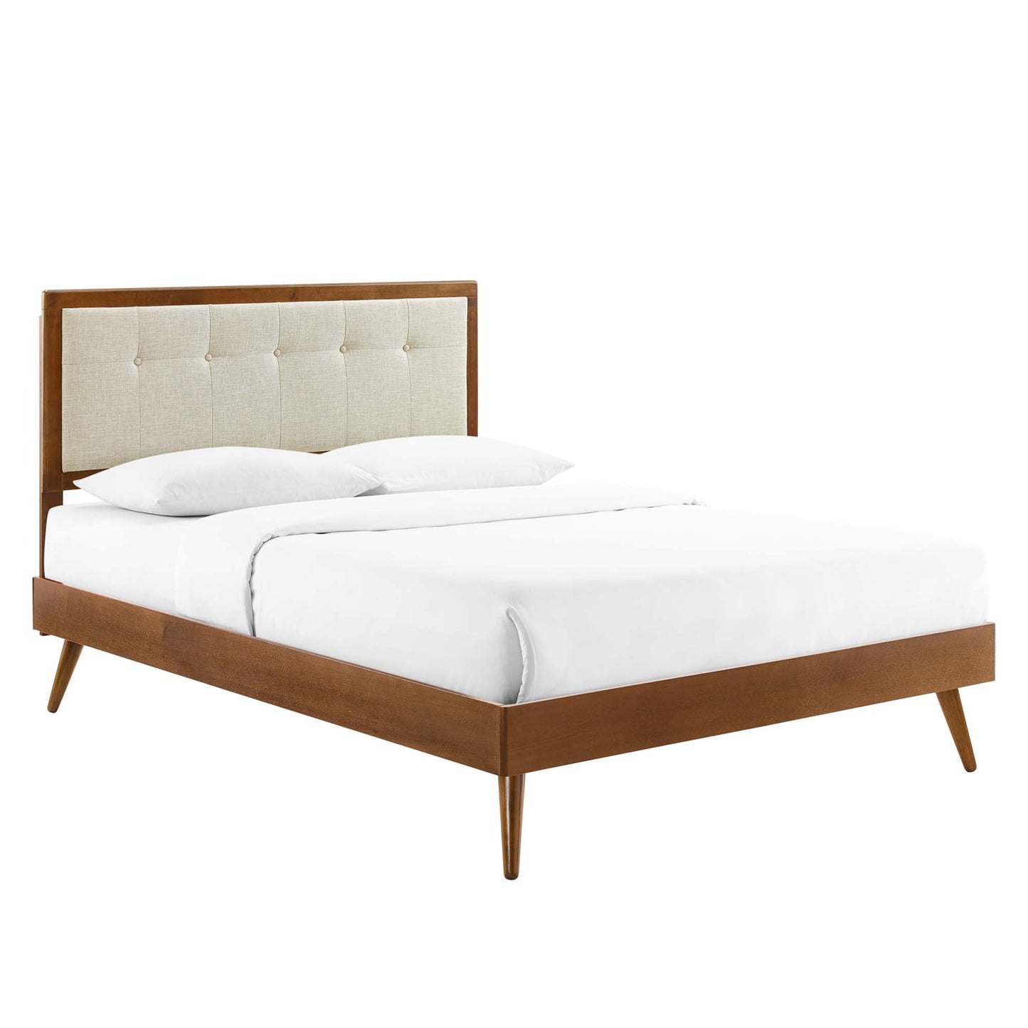 Willow Wood Queen Platform Bed With Splayed Legs