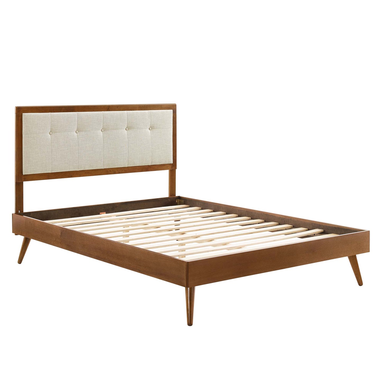 Willow Wood Queen Platform Bed With Splayed Legs