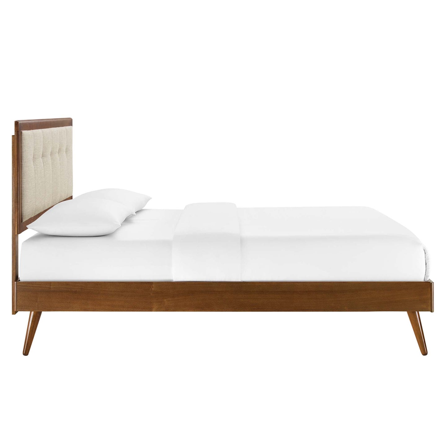 Willow Wood Queen Platform Bed With Splayed Legs