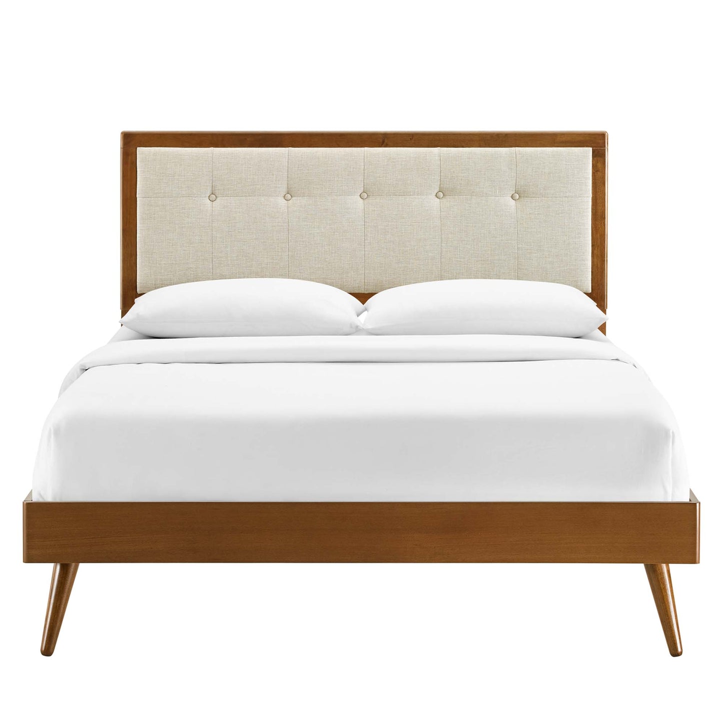 Willow Wood Queen Platform Bed With Splayed Legs