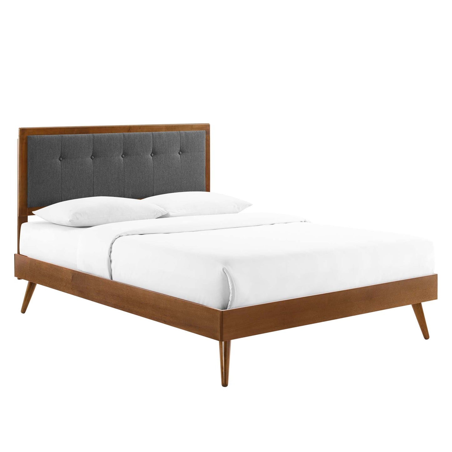 Willow Wood Queen Platform Bed With Splayed Legs