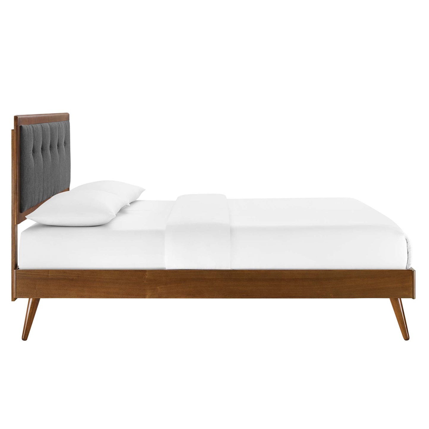 Willow Wood Queen Platform Bed With Splayed Legs