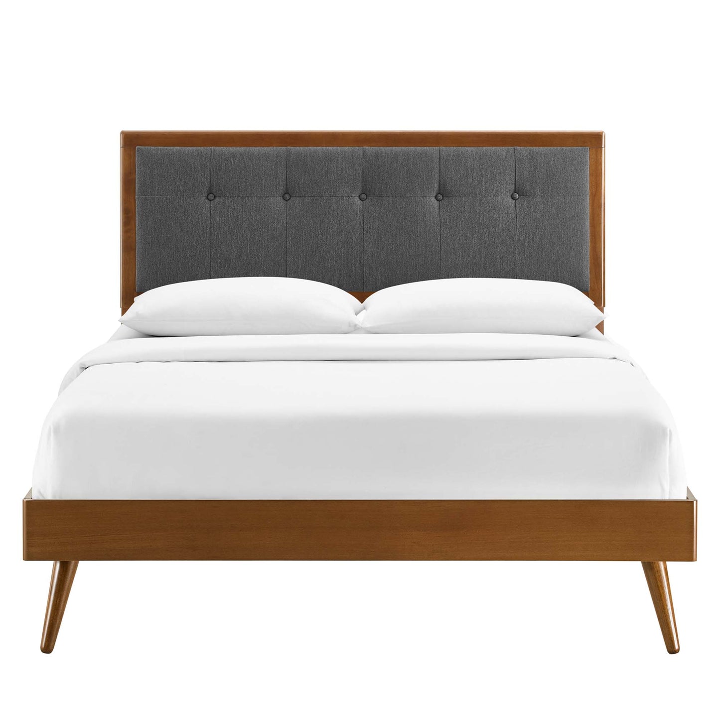 Willow Wood Queen Platform Bed With Splayed Legs