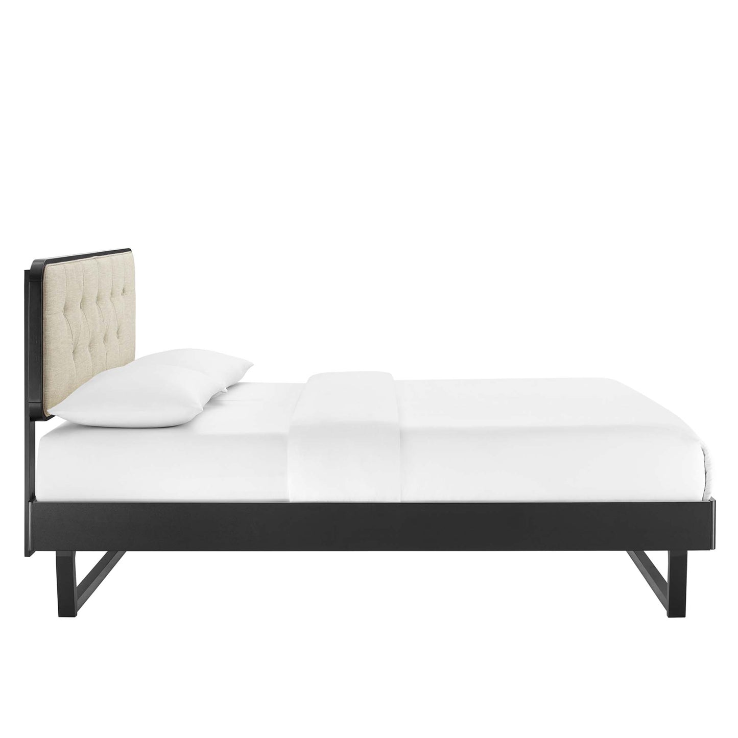 Bridgette Wood Queen Platform Bed With Angular Frame