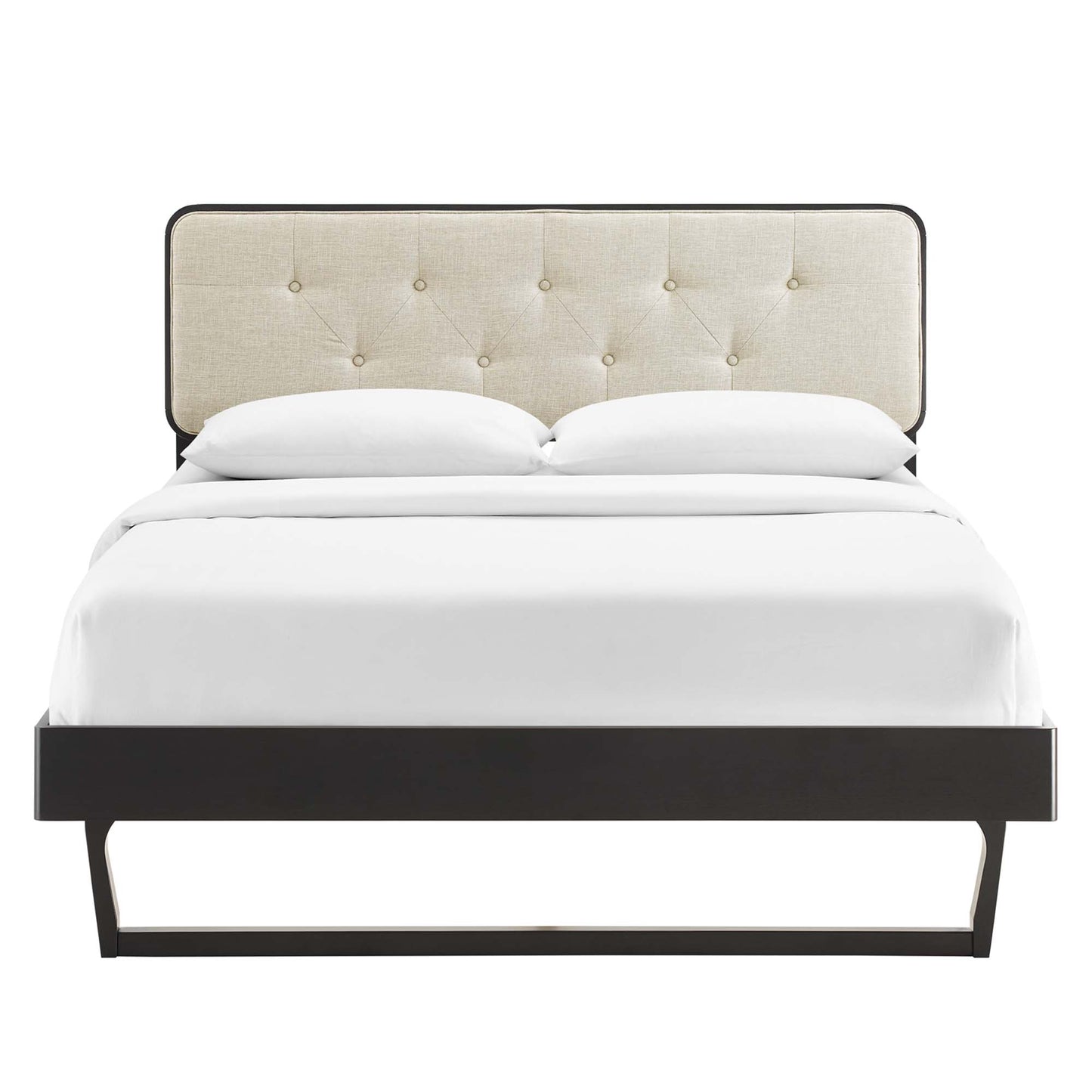 Bridgette Wood Queen Platform Bed With Angular Frame